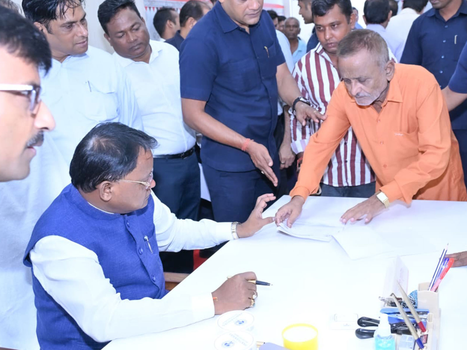 Odisha CM Mohan Charan Majhi holds 18th public grievance hearing (Photo:X/@MohanMOdisha) Odisha CM Mohan Charan Majhi holds 18th public grievance hearing (Photo:X/@MohanMOdisha)