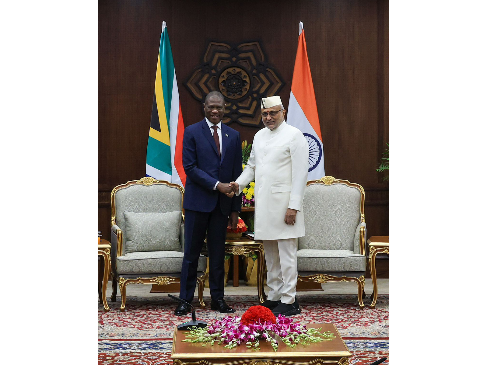  South African Deputy President Shipokosa Paulus Mashatile meets Vice President CP Radhakrishnan (Photo/Fikile Marakalla-The Presidency)