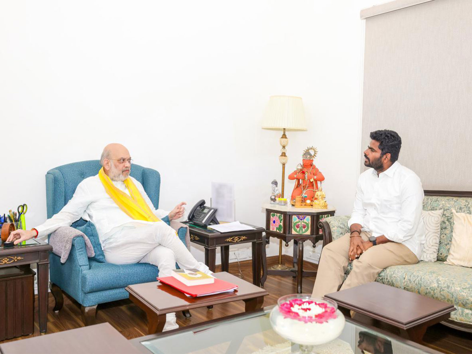 Former Tamil Nadu BJP president K Annamalai with HM Amit Shah (Photo/ANI)