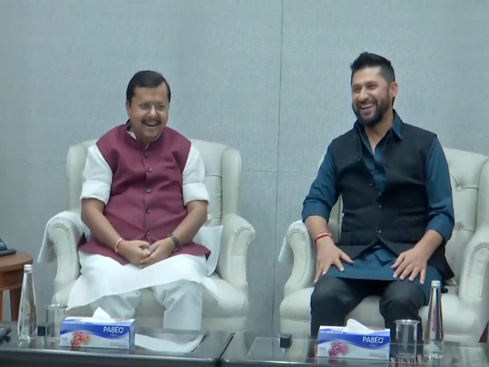 BJP national president Nitin Nabin and Nepal’s ruling party RSP president Rabi Lamichhane (Photo/ANI)