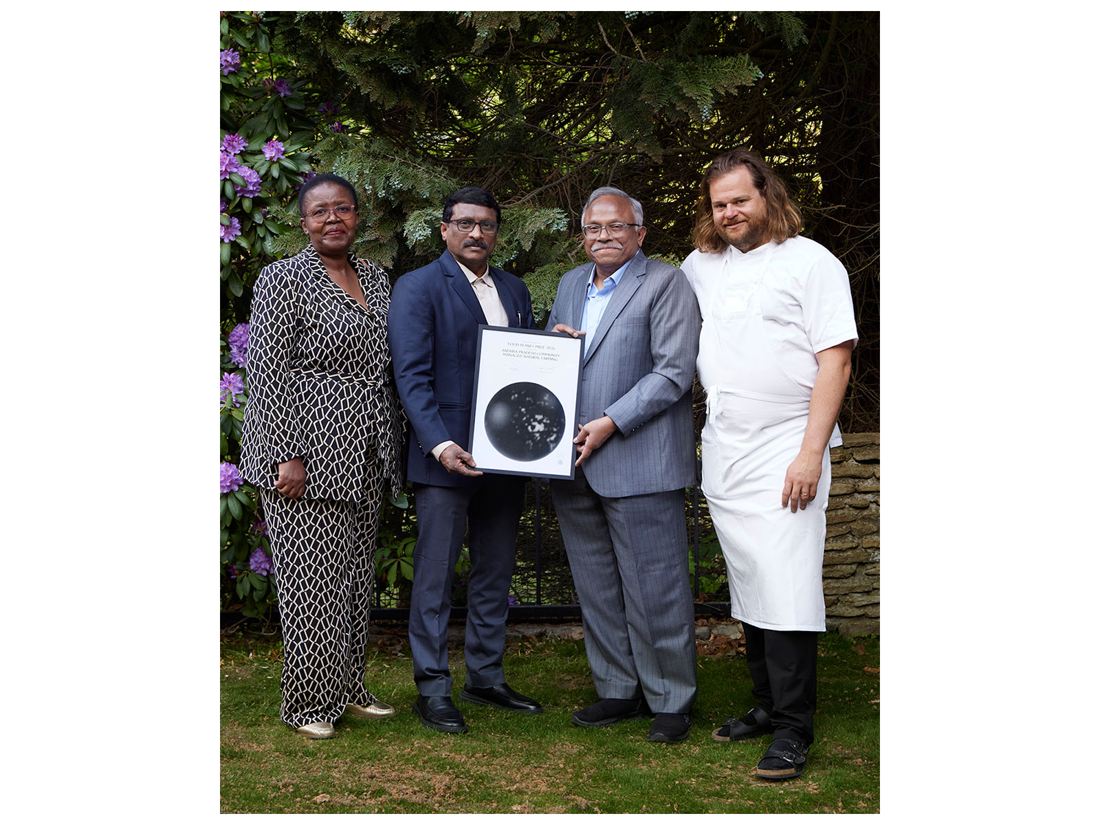 Food Planet Prize Winners 2026, represented by RySS Executive Vice Chairman Vijay Kumar T & Rajsekhar B, Spl Chief Secretary, Dept of Agriculture, AP, with the Food Planet Prize jury