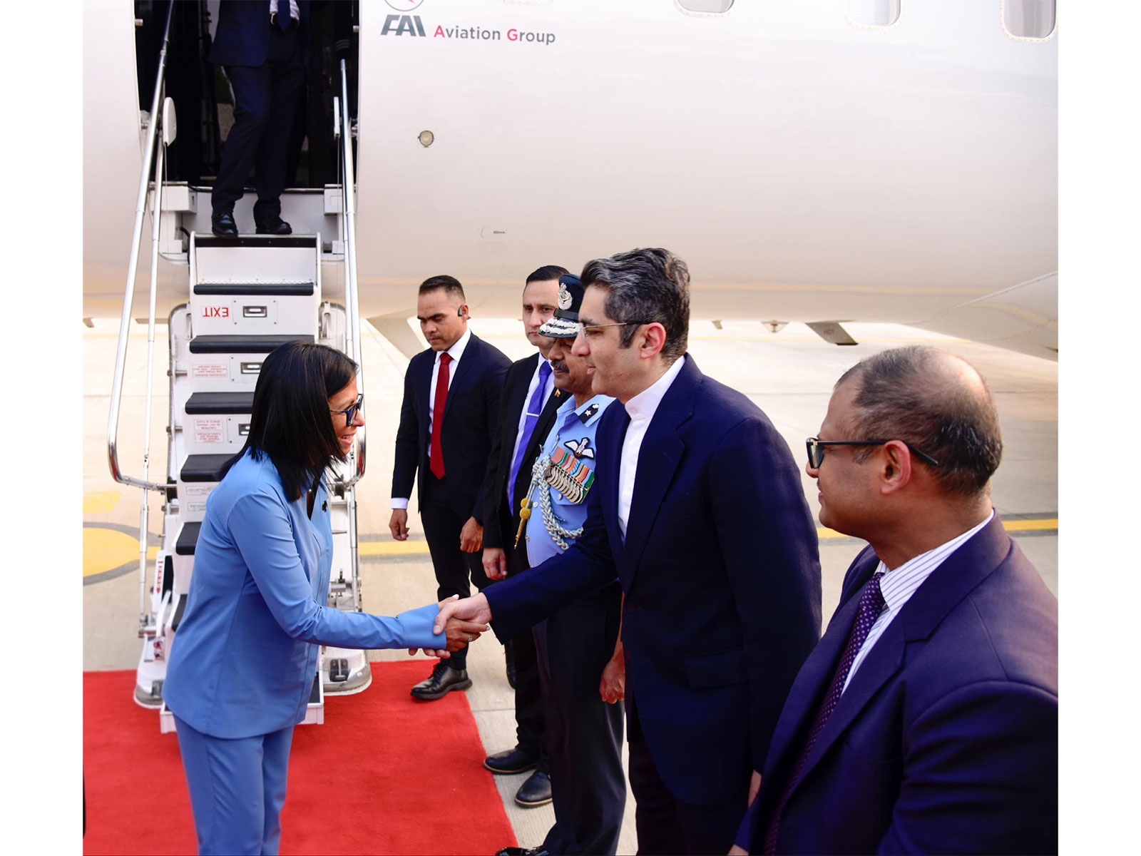 Venezuela's acting President Rodríguez arrives in India (Photo/X@MEAIndia)