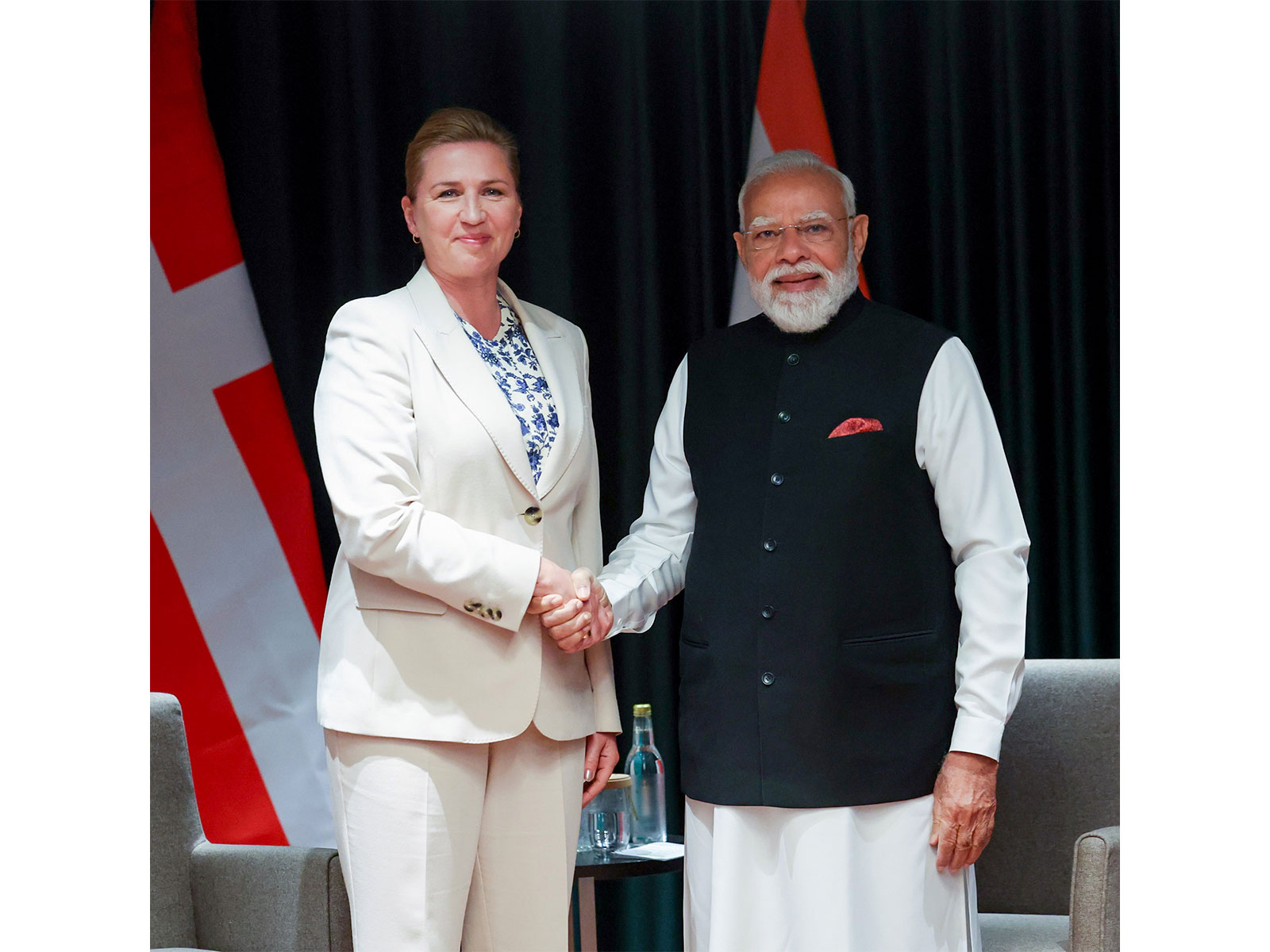 Prime Minister Narendra Modi with Danish counterpart Mette Frederiksen (Photo/Narendra Modi Photo Gallery)