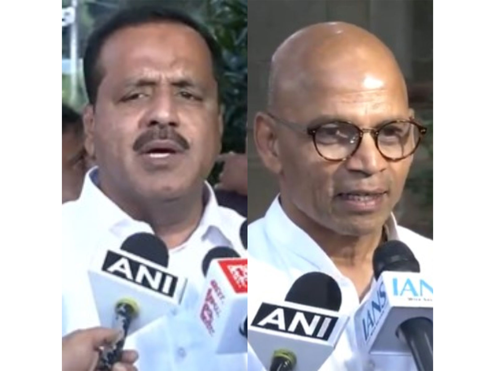 Karnataka Minister UT Khader and Sharan Prakash Patil (Photo/ANI)