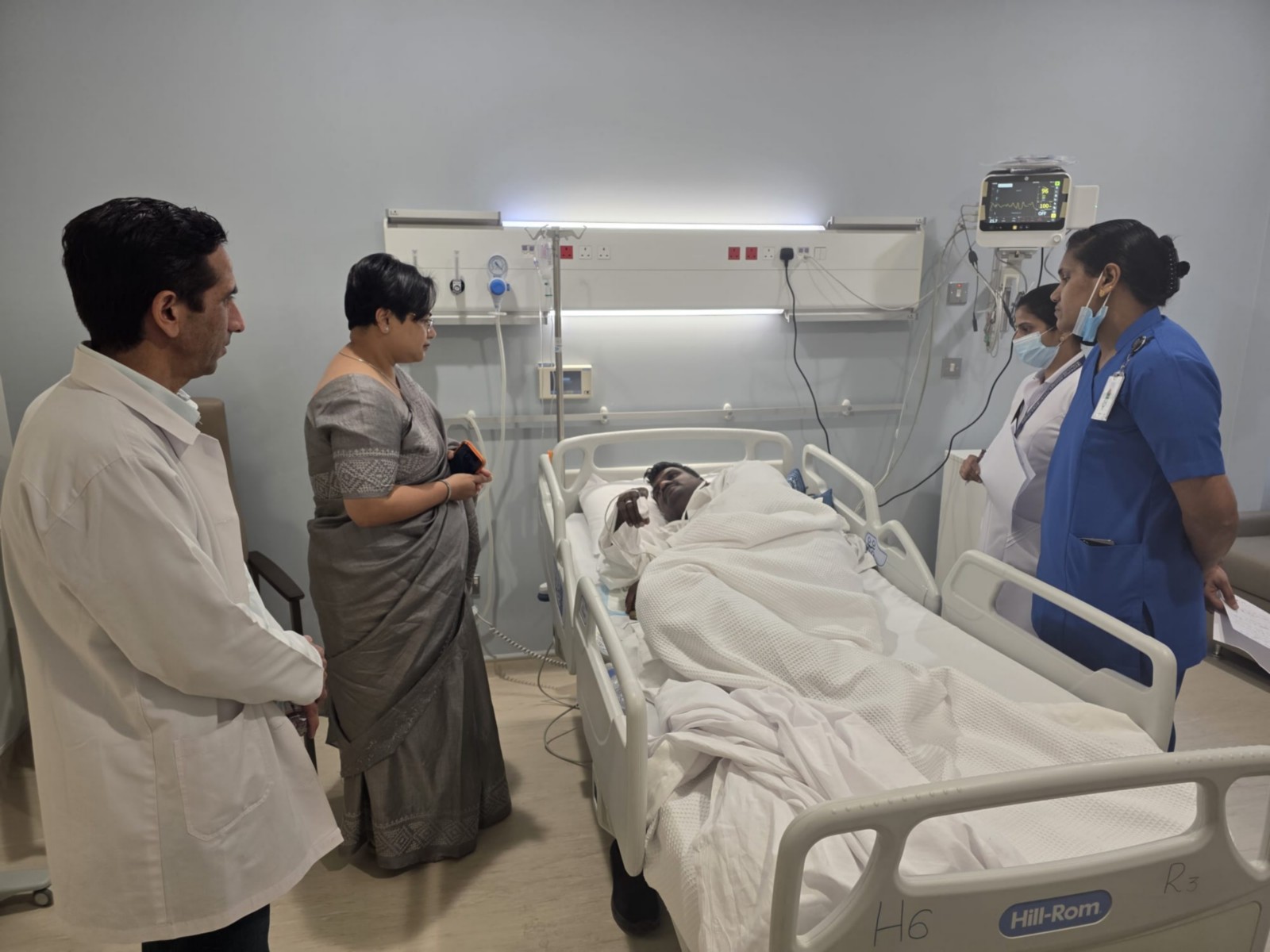 Ambassador Tripathi meets Indians injured in Kuwait Airport attack (Photo/X@indembkwt)