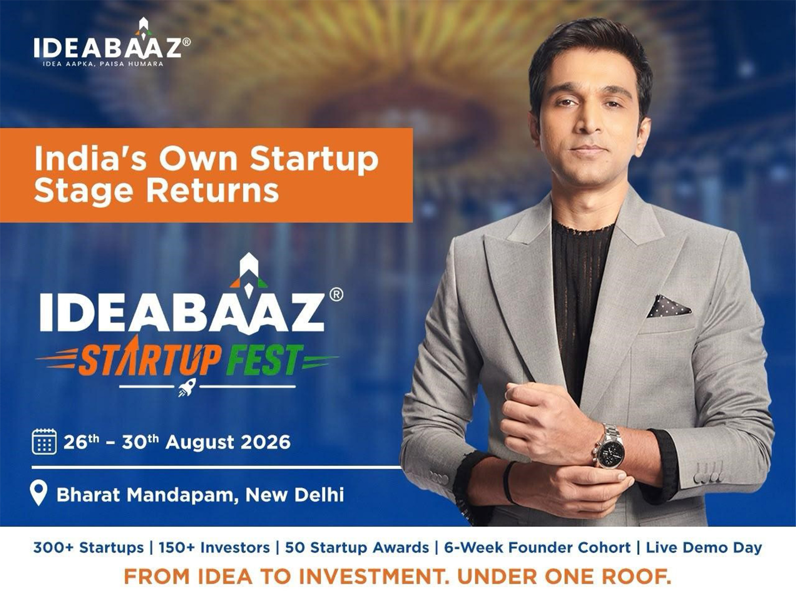 Ideabaaz Startup Fest 2026 Set to Host 300+ Startups and 150+ Investors at Bharat Mandapam, this August