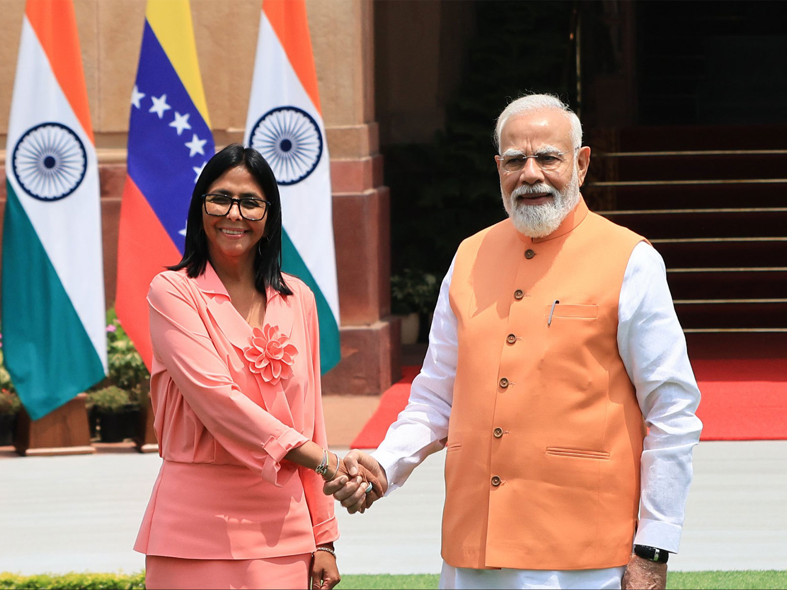 Venezuela’s Acting President Delcy Rodriguez and Prime Minister Narendra Modi (Photo: @delcyrodriguezv/X)