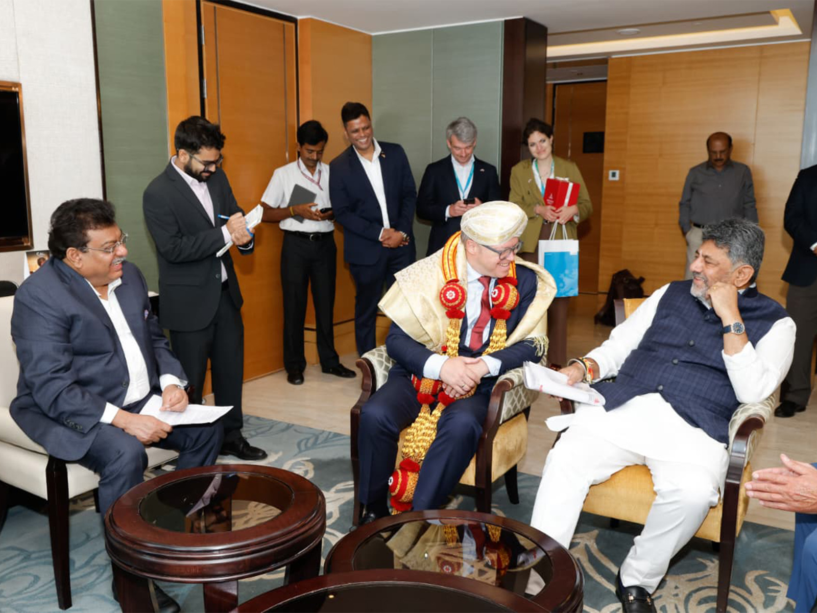 Karnataka's Chief Minister DK Shivakumar meets Minister-President of the German state Thuringia, Mario Voit, in Bengaluru (Photo/KarnatakaCMO)