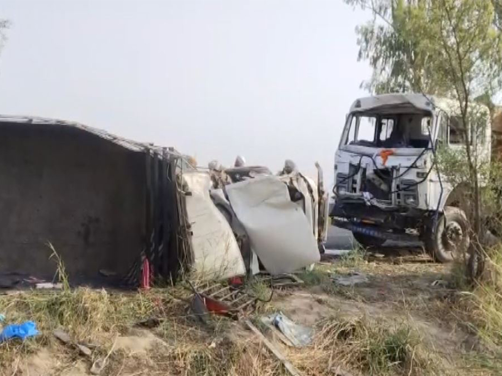 Visual of truck and jeep involved in the deadly collision in Ferozepore, Punjab (Photo/ANI) Visual of truck and jeep involved in the deadly collision in Ferozepore, Punjab (Photo/ANI)
