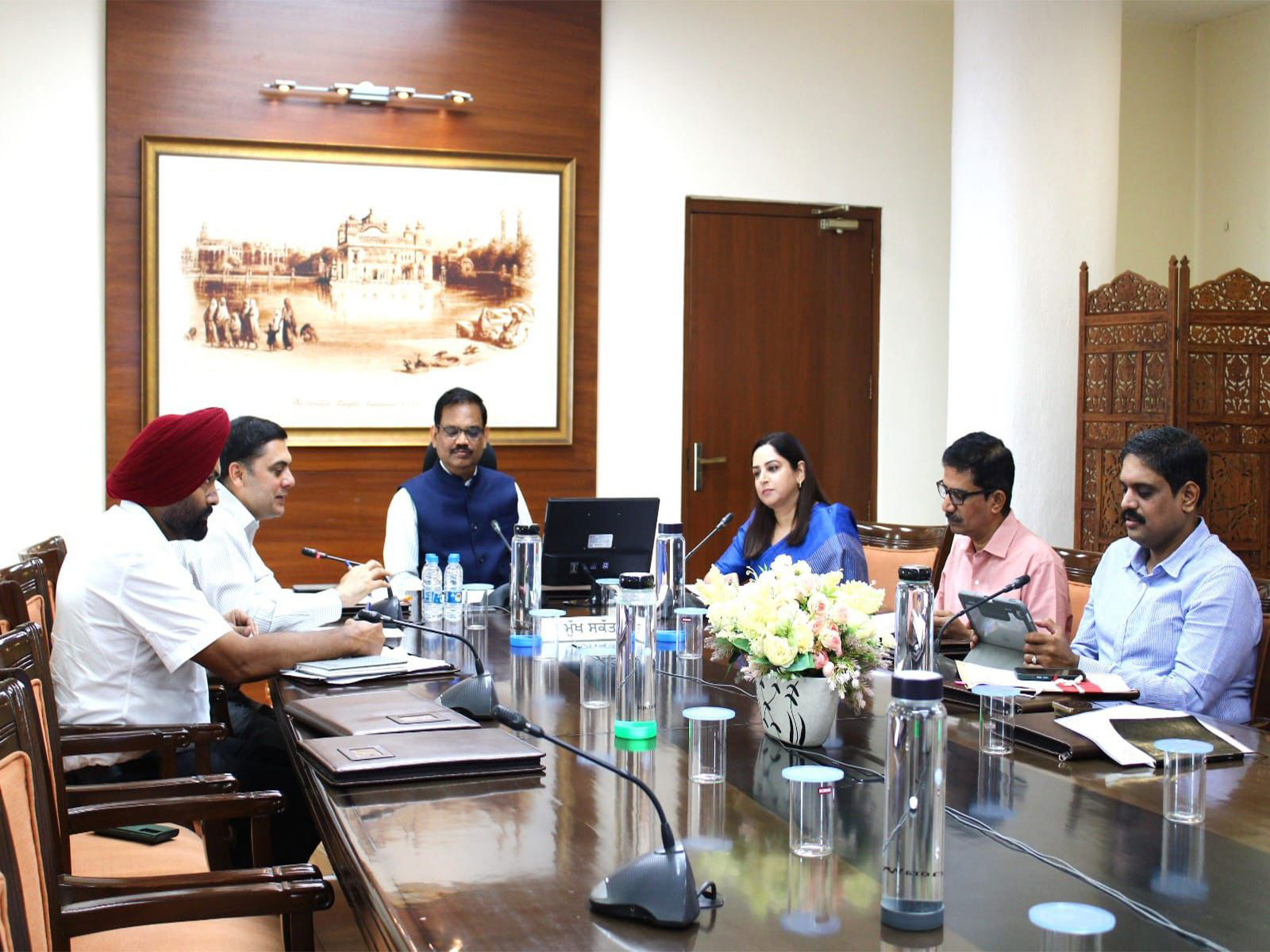 Punjab chief secretary KAP Sinha in a meeting with officials (File Photo/ANI)