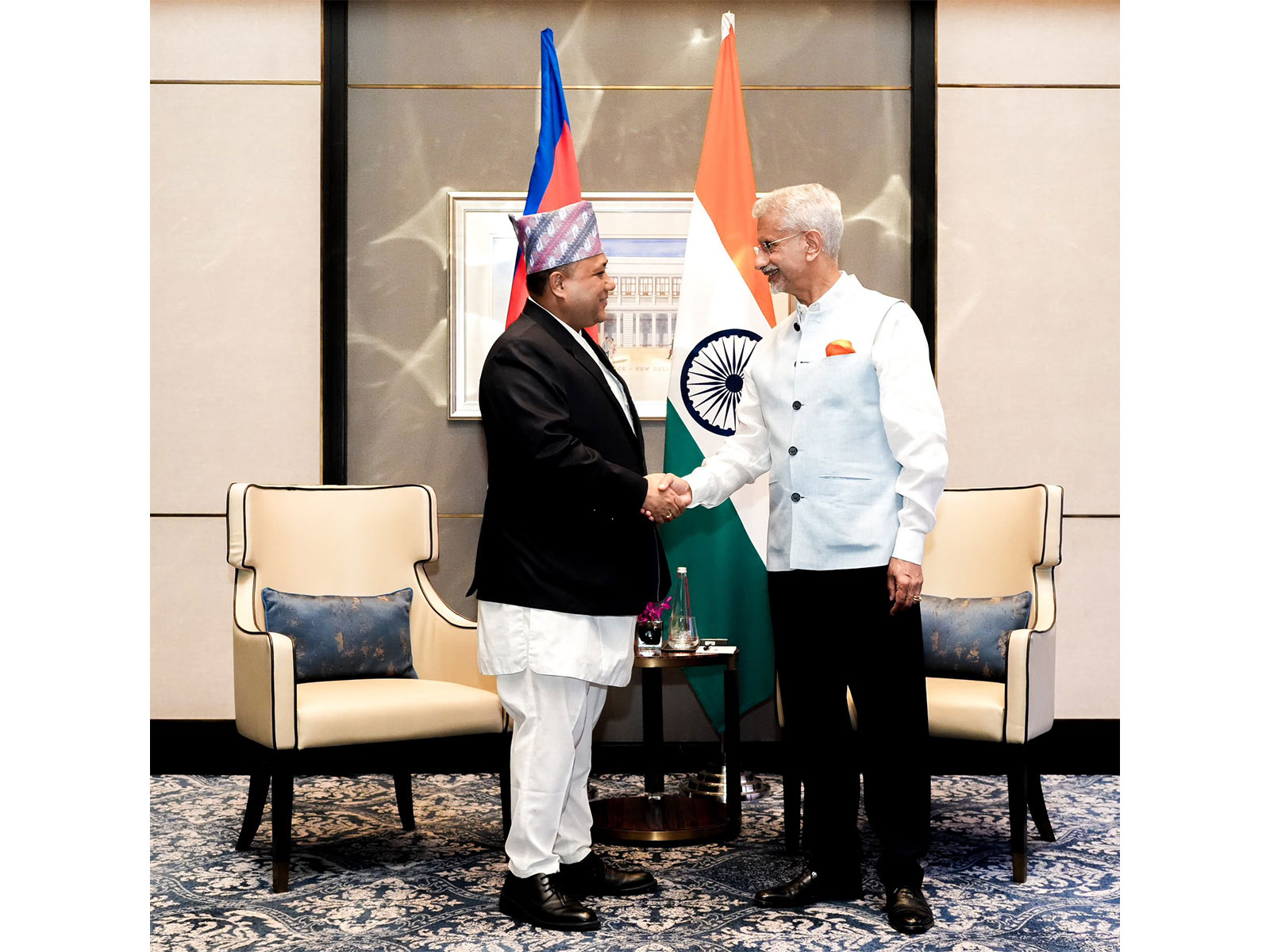 External Affairs Minister S Jaishankar with Nepal Foreign Minister Shisir Khanal (Photo: X@DrSJaishankar)