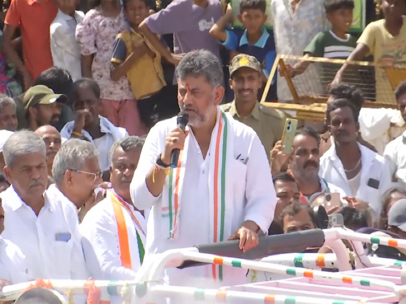 Karnataka CM DK Shivakumar in Kanakpura (Photo/ANI)