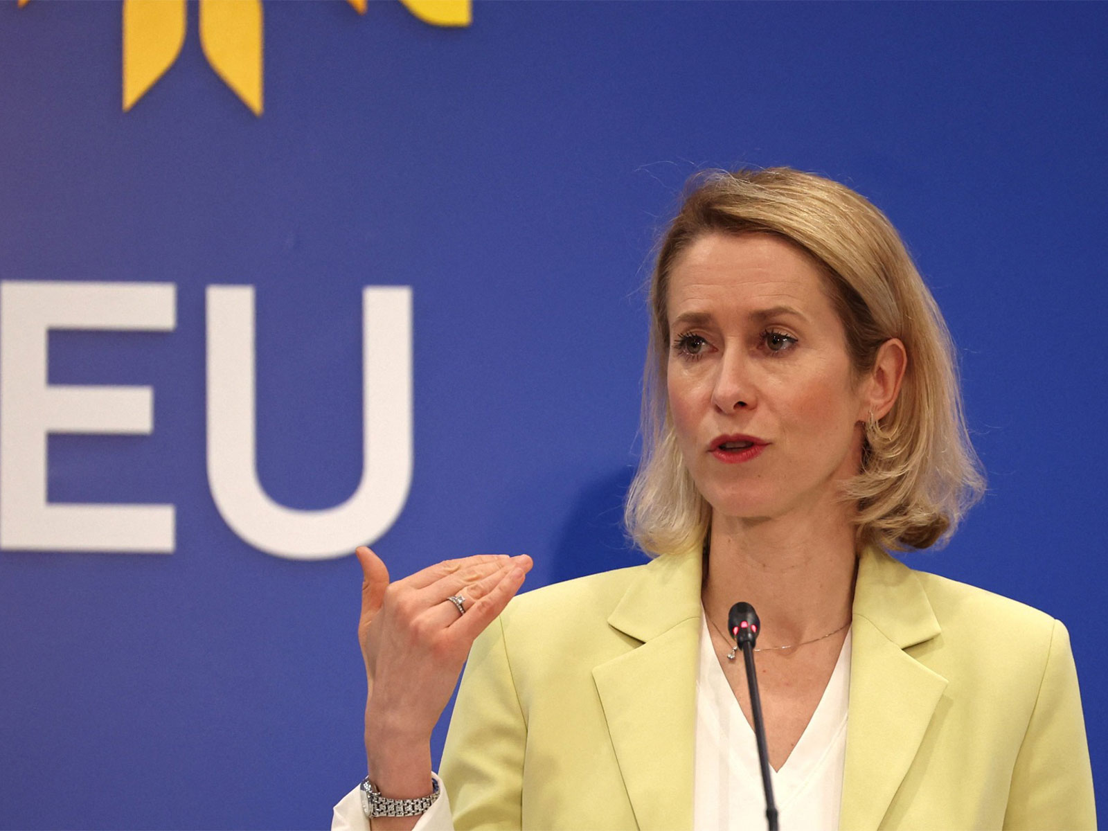 EU High Representative of Foreign Affairs and Security Policy, Kaja Kallas attends a press conference during an Informal meeting of EU defence ministers in Nicosia, Cyprus (Photo/Reuters) EU High Representative of Foreign Affairs and Security Policy, Kaja Kallas attends a press conference during an Informal meeting of EU defence ministers in Nicosia, Cyprus (Photo/Reuters)