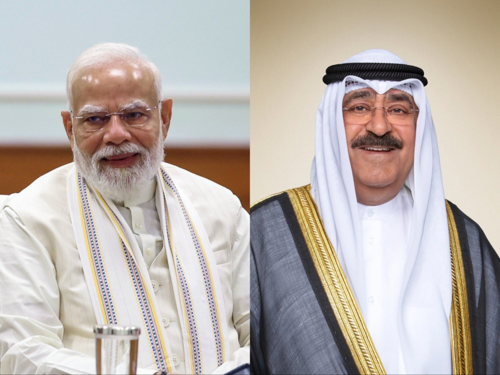 Prime Minister Narendra Modi and Amir of the State of Kuwait, Sheikh Meshal Al-Ahmad Al-Jaber Al Sabah (Photo: ANI/Al Diwan Al Amiri) Prime Minister Narendra Modi and Amir of the State of Kuwait, Sheikh Meshal Al-Ahmad Al-Jaber Al Sabah (Photo: ANI/Al Diwan Al Amiri)