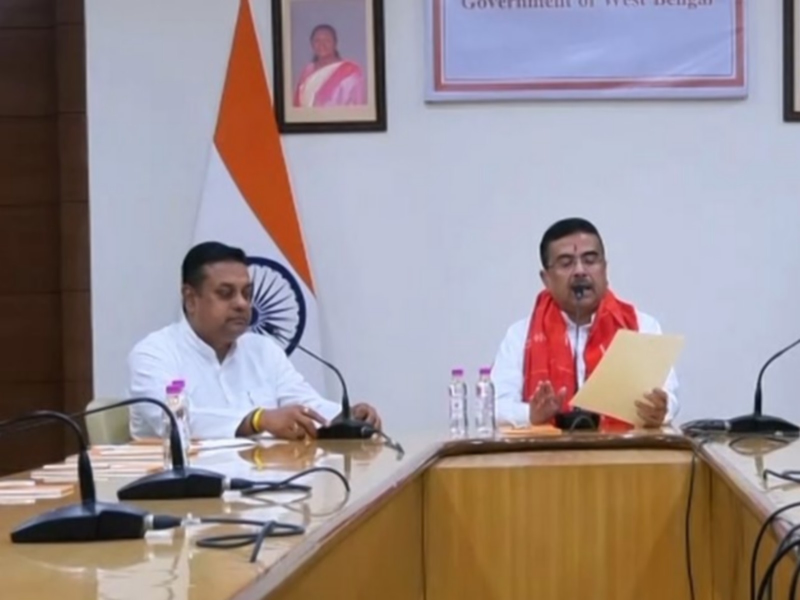 West Bengal Chief Minister Suvendu Adhikari with  Puri MP Sambit Patra (Photo/ANI)