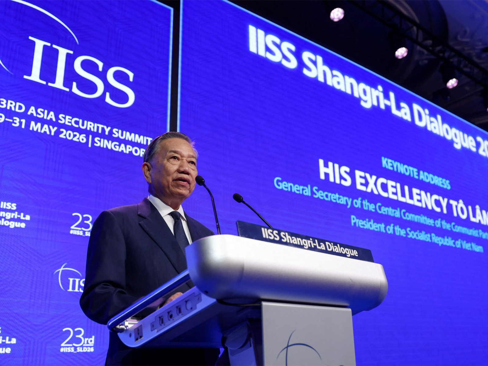 Vietnamese President To Lam delivering the keynote address during the IISS Shangri-la Dialogue security summit in Singapore (File Photo/Reuters) Vietnamese President To Lam delivering the keynote address during the IISS Shangri-la Dialogue security summit in Singapore (File Photo/Reuters)