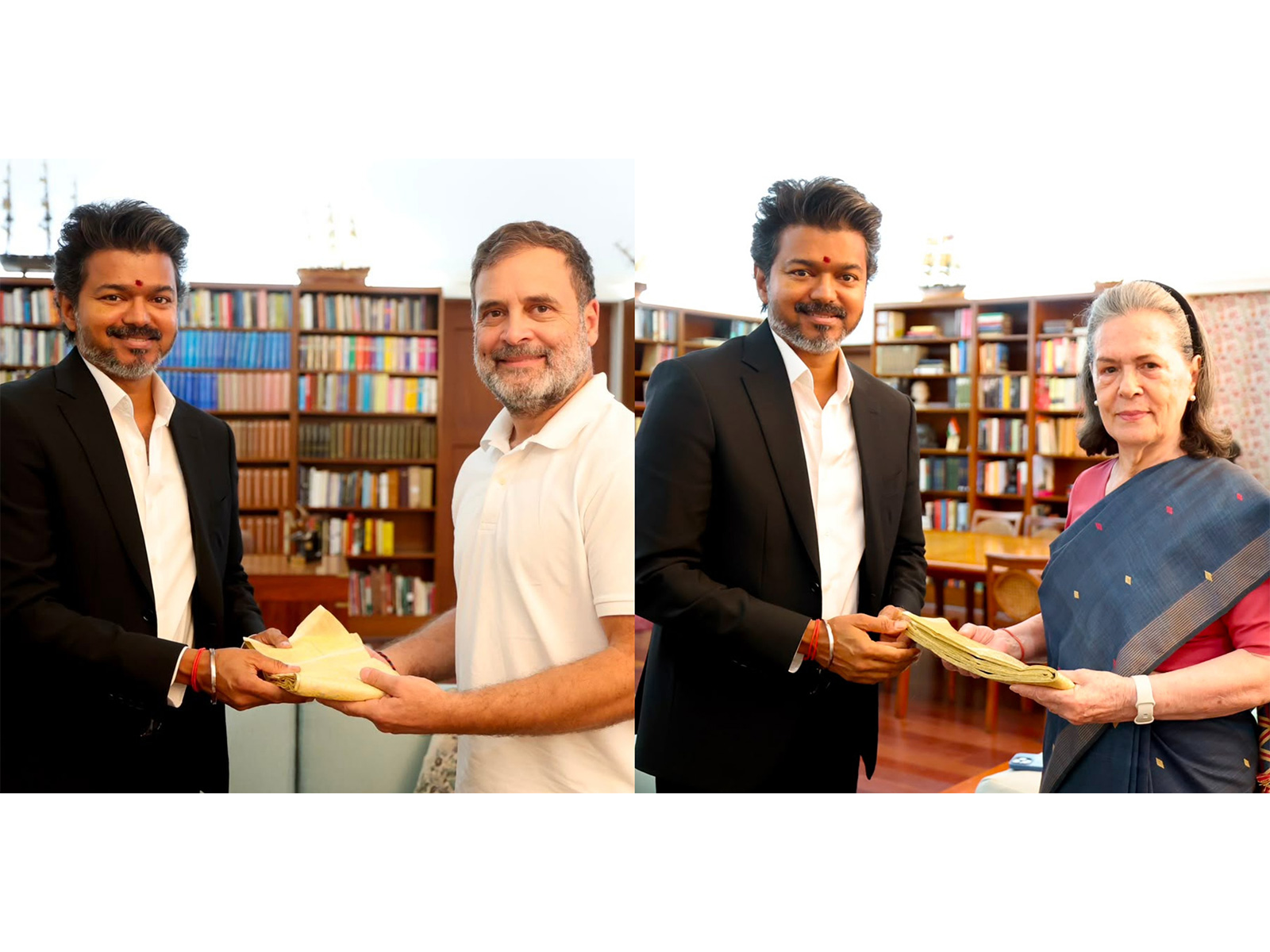 Tamil Nadu CM Vijay meets Rahul Gandhi, Sonia Gandhi (Photo/Congress)