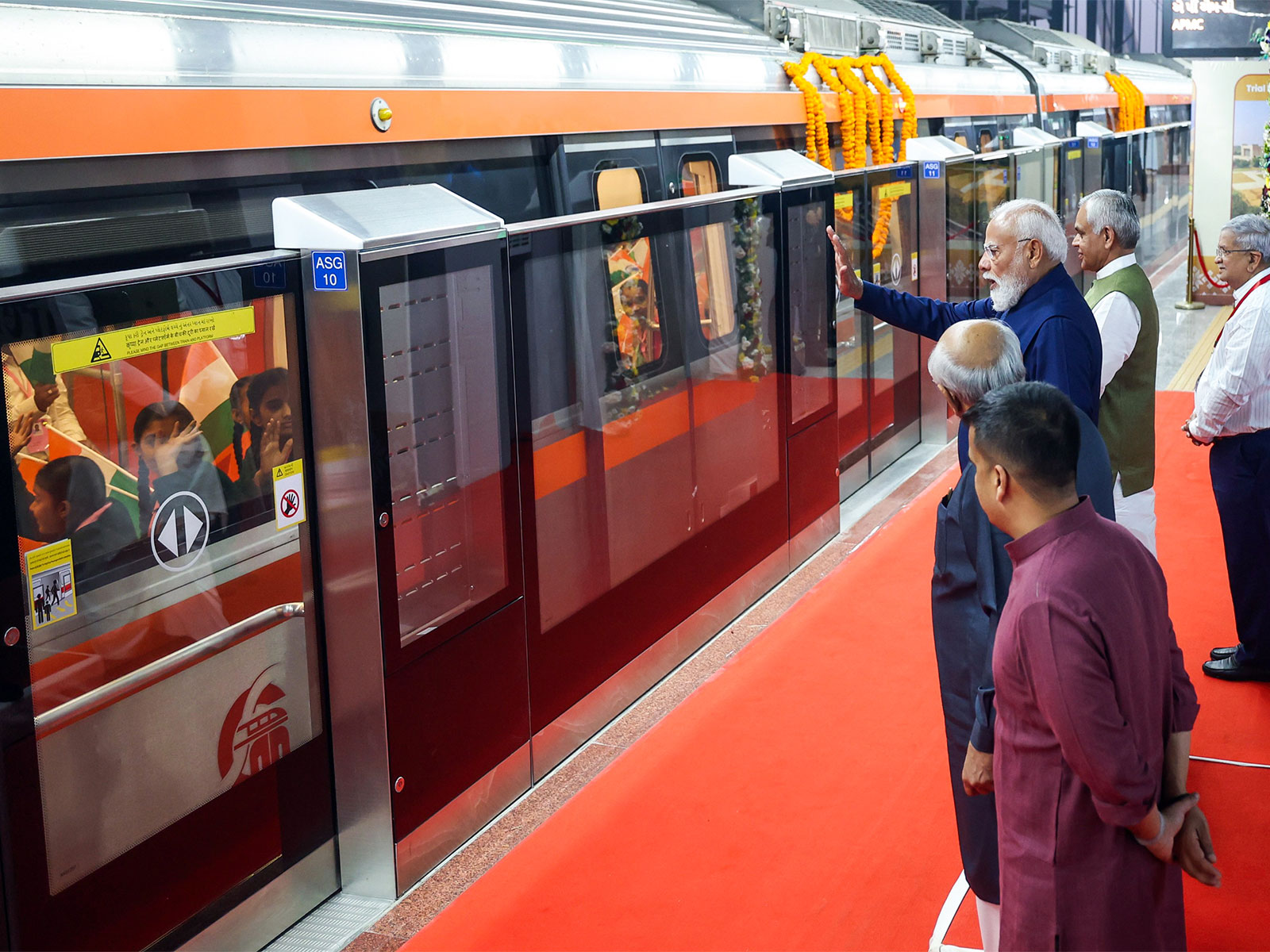 PM Modi inaugurates final section of Ahmedabad Phase-2 Metro project (Photo/ANI)