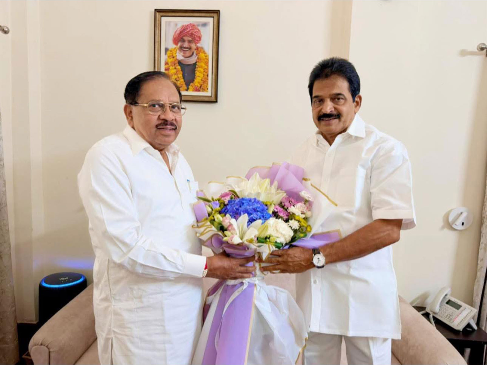 Karnataka Deputy Chief Minister G Parameshwara met All India Congress Committee (AICC) General Secretary KC Venugopal  (Photo/ @DrParameshwara)