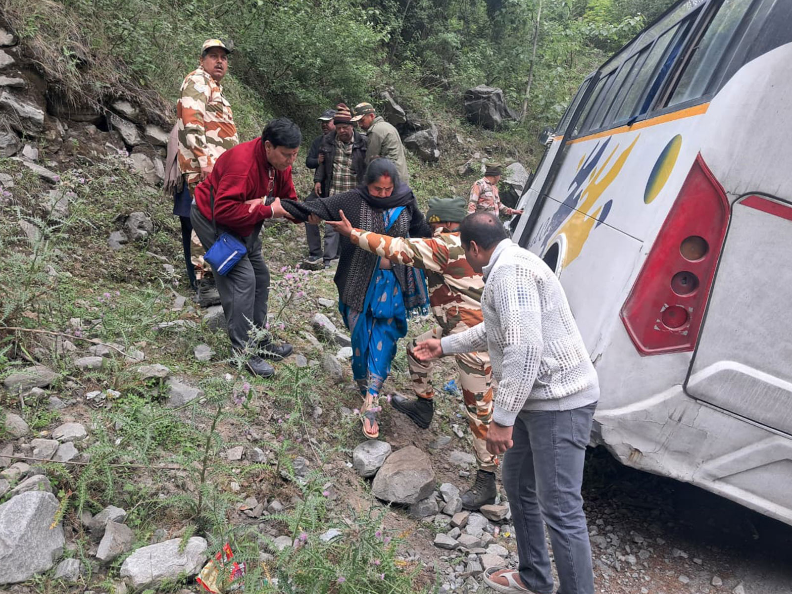 Passengers were safely evacuated by ITBP personnel, (Photo/ANI)