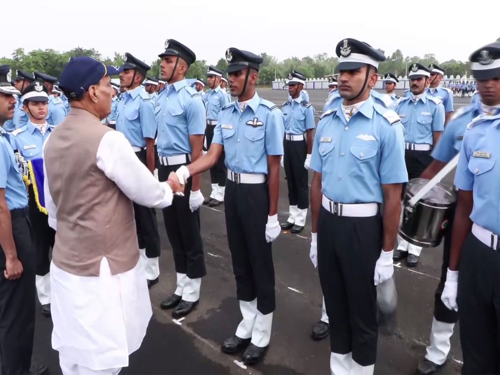 Union Defence Minister Rajnath Singh at the Air Force Academy (Photo/ANI)