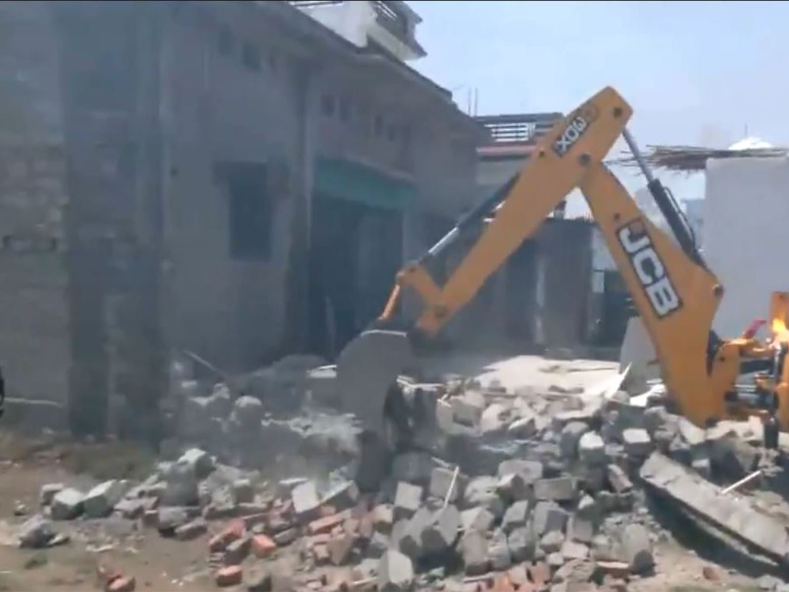 Demolition underway at the residence of an accused in Bairagiwala communal violence case in Sahaspur, Dehradun (Photo/ANI) Demolition underway at the residence of an accused in Bairagiwala communal violence case in Sahaspur, Dehradun (Photo/ANI)