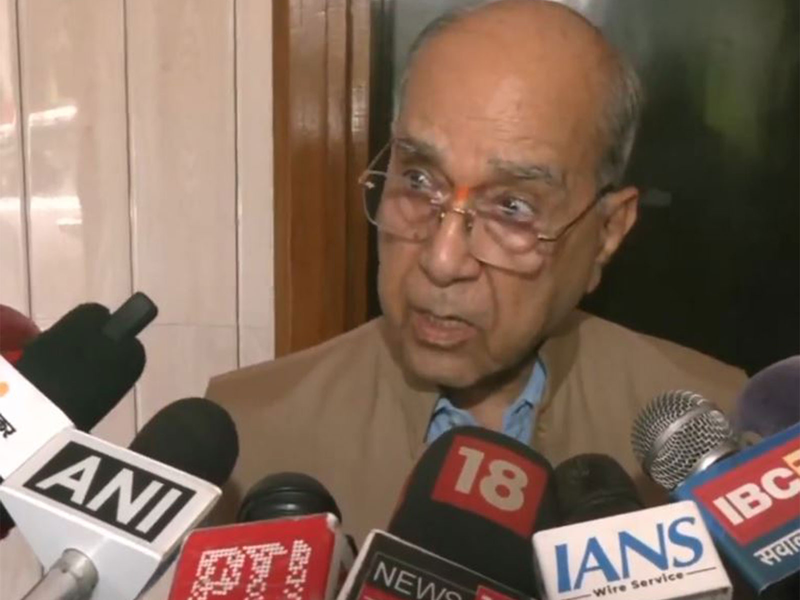 Chairman of Ram Mandir Construction Committee, Nripendra Mishra (Photo/ANI) Chairman of Ram Mandir Construction Committee, Nripendra Mishra (Photo/ANI)