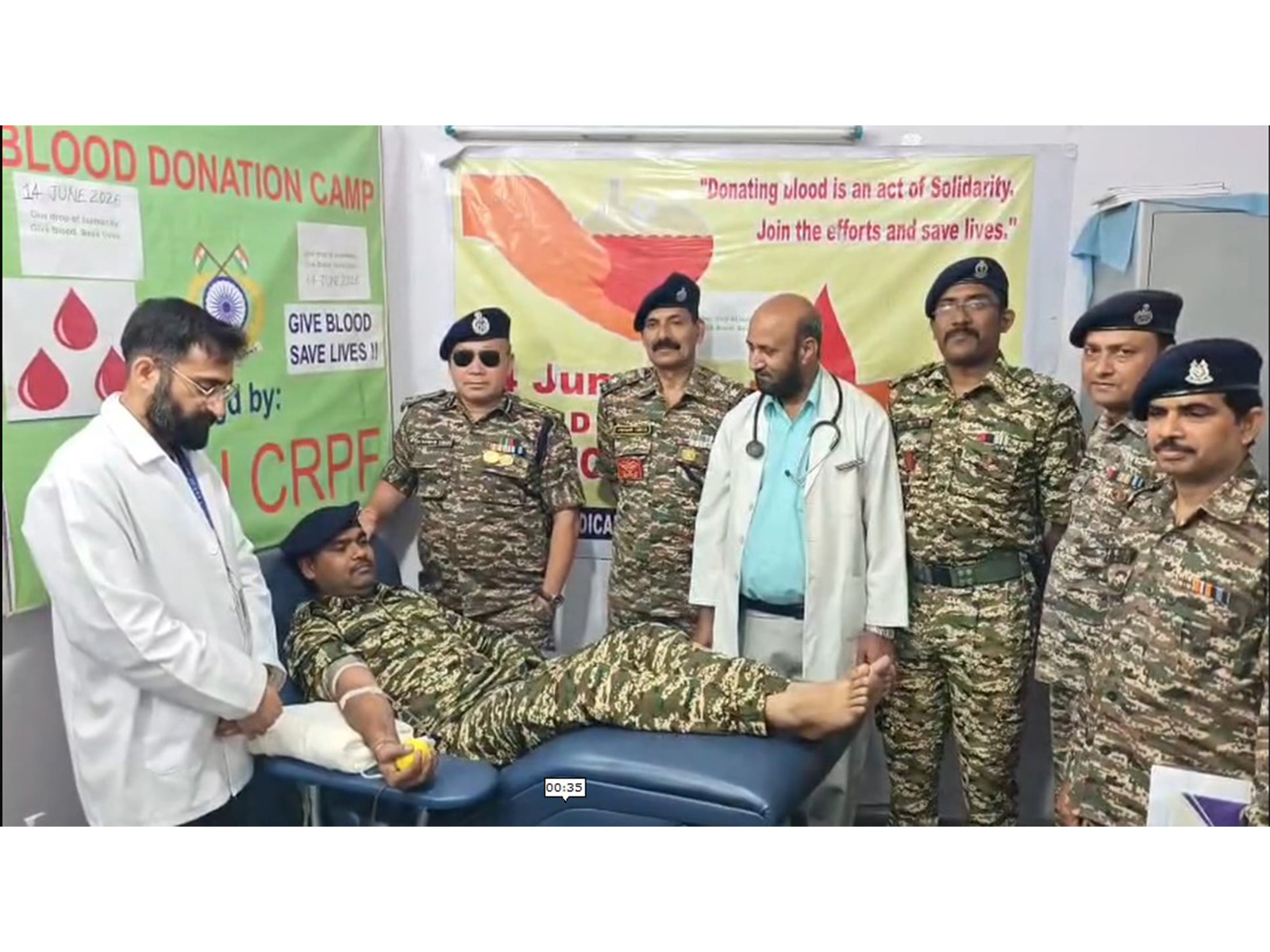 CRPF organised a blood donation drive at the District Hospital in Ramban (Photo/ANI) CRPF organised a blood donation drive at the District Hospital in Ramban (Photo/ANI)