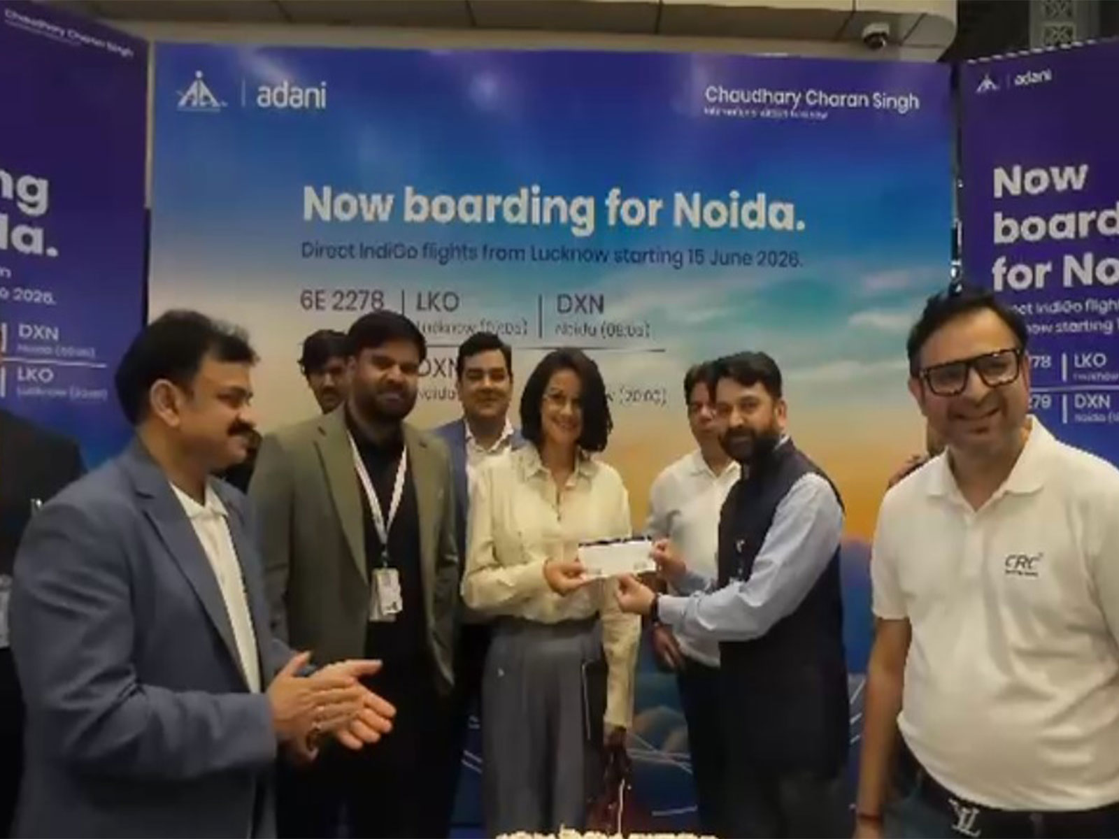 Actress Gul Panag travelled on the first flight between Lucknow and Noida (Photo/ANI)