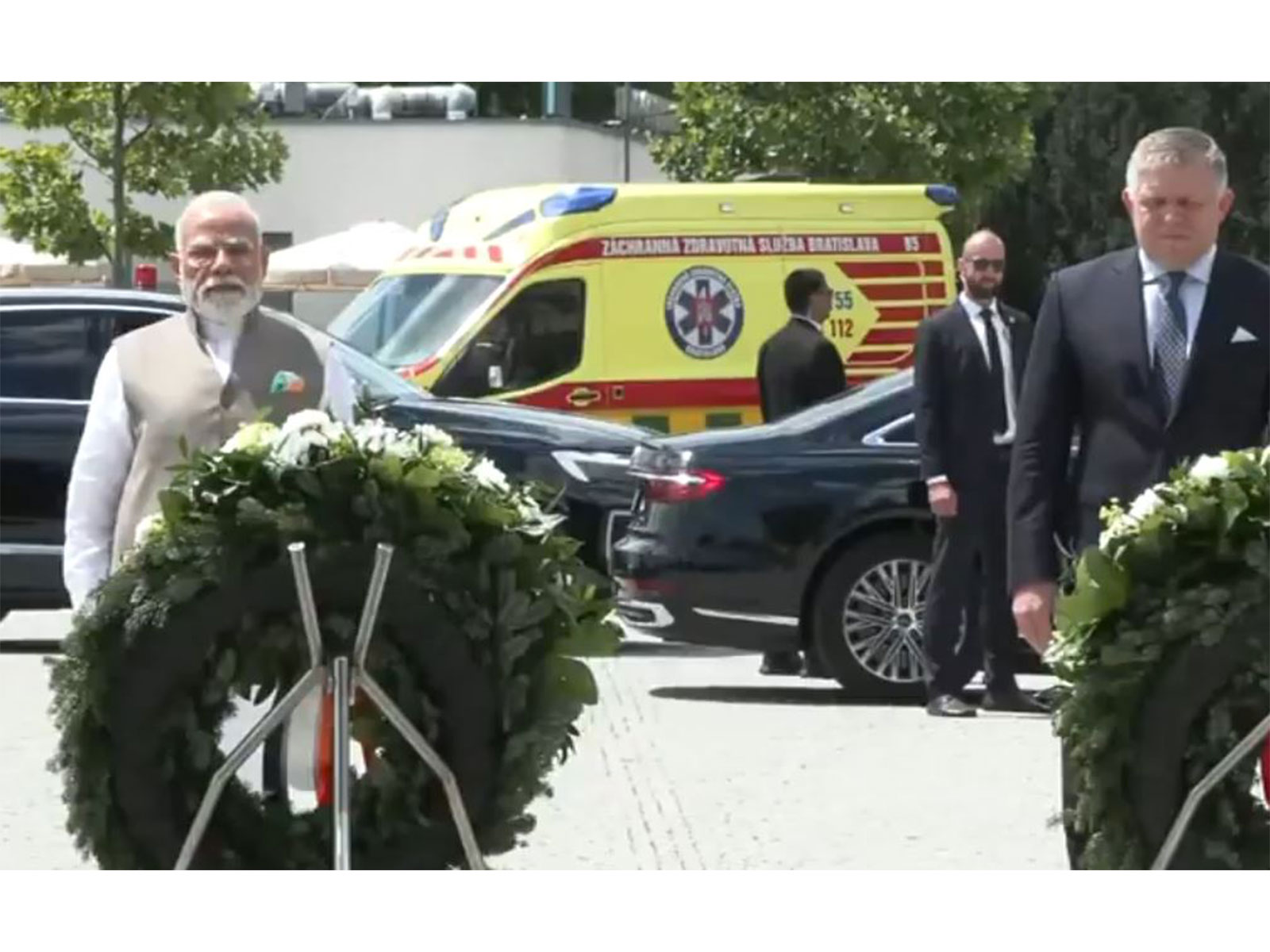 Prime Minister Narendra Modi with his Slovak counterpart, Robert Fico (Photo/ANI)