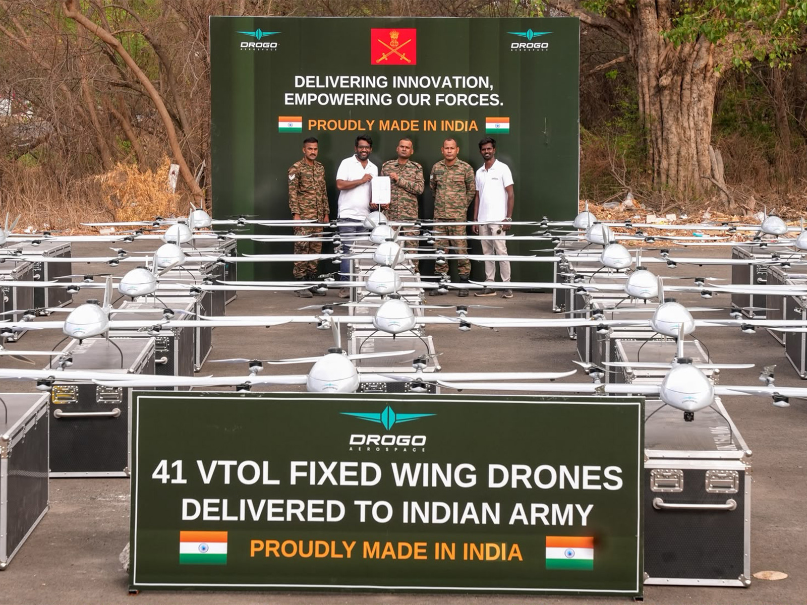 Drogo Aerospace delivers their first batch of drones to Indian Army (Photo/ANI)