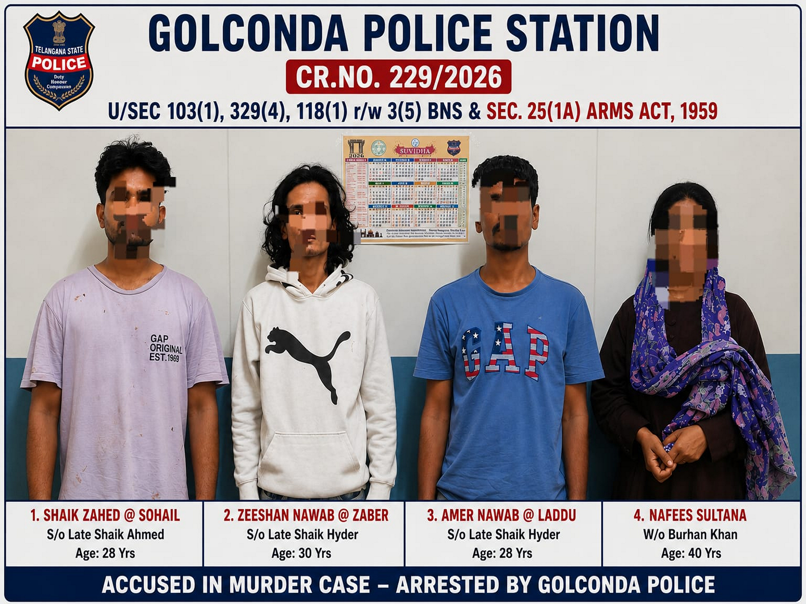 Four accused of the murder case (Photo/ANI) Four accused of the murder case (Photo/ANI)