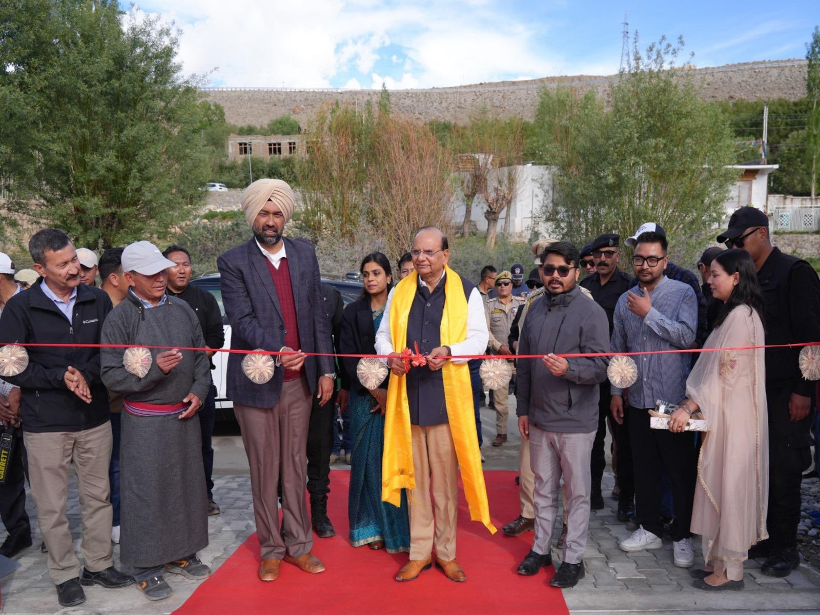Ladakh LG VK Saxena inaugurates rejuvenated T-trench water body in Leh (Photo/@lg_ladakh/X)