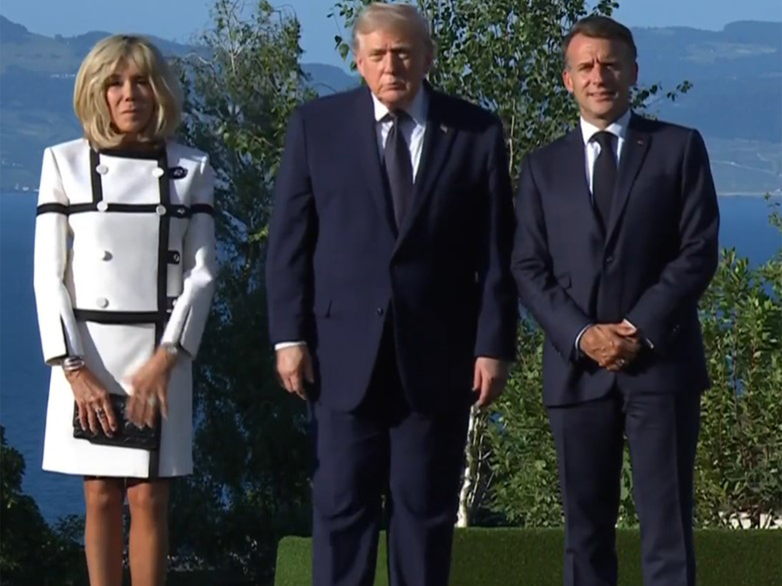 French President Emmanuel Macron and First Lady Brigitte Macron with US President Donald Trump at G7 Summit in France (Photo/@EmmanuelMacron)