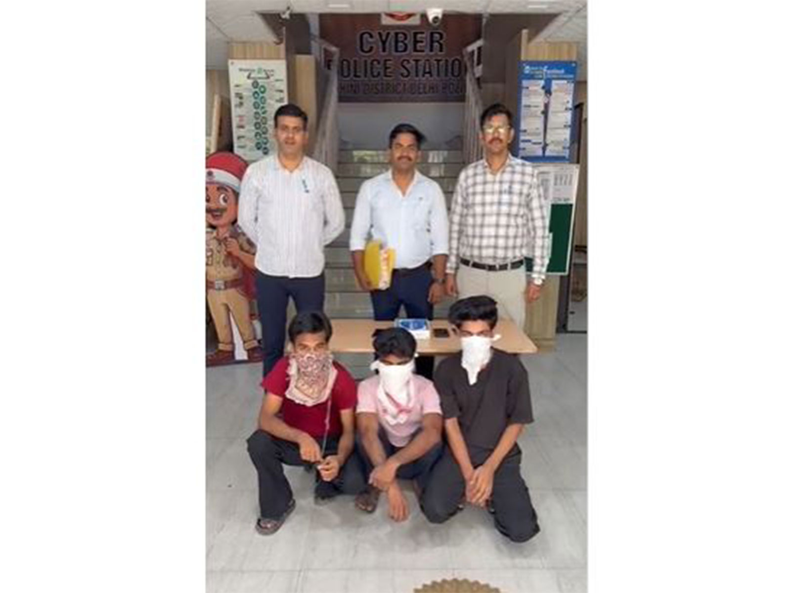 The three accused arrested by the police in connection with the “Digital Arrest” cyber fraud case (Photo/ANI) The three accused arrested by the police in connection with the “Digital Arrest” cyber fraud case (Photo/ANI)