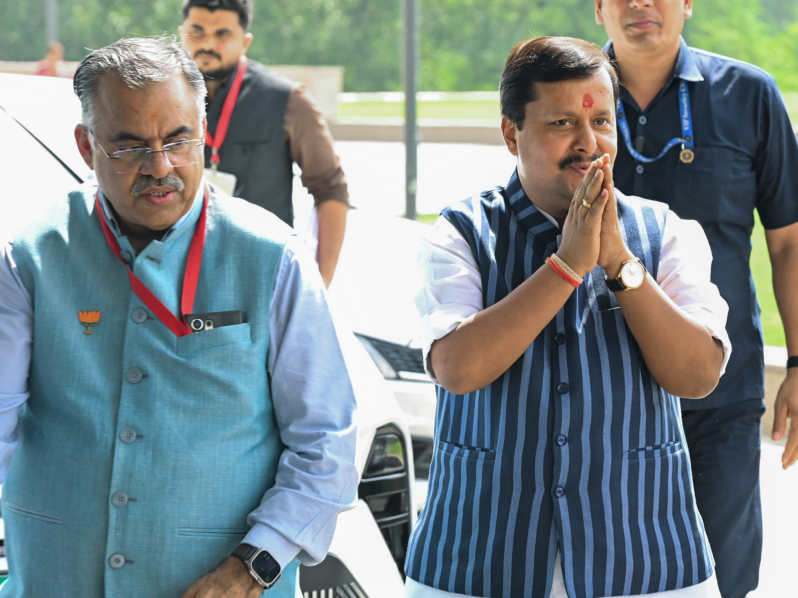 BJP chief Nitin Nabin (R) with BJP National General Secretary Tarun Chugh (File Photo/ANI)