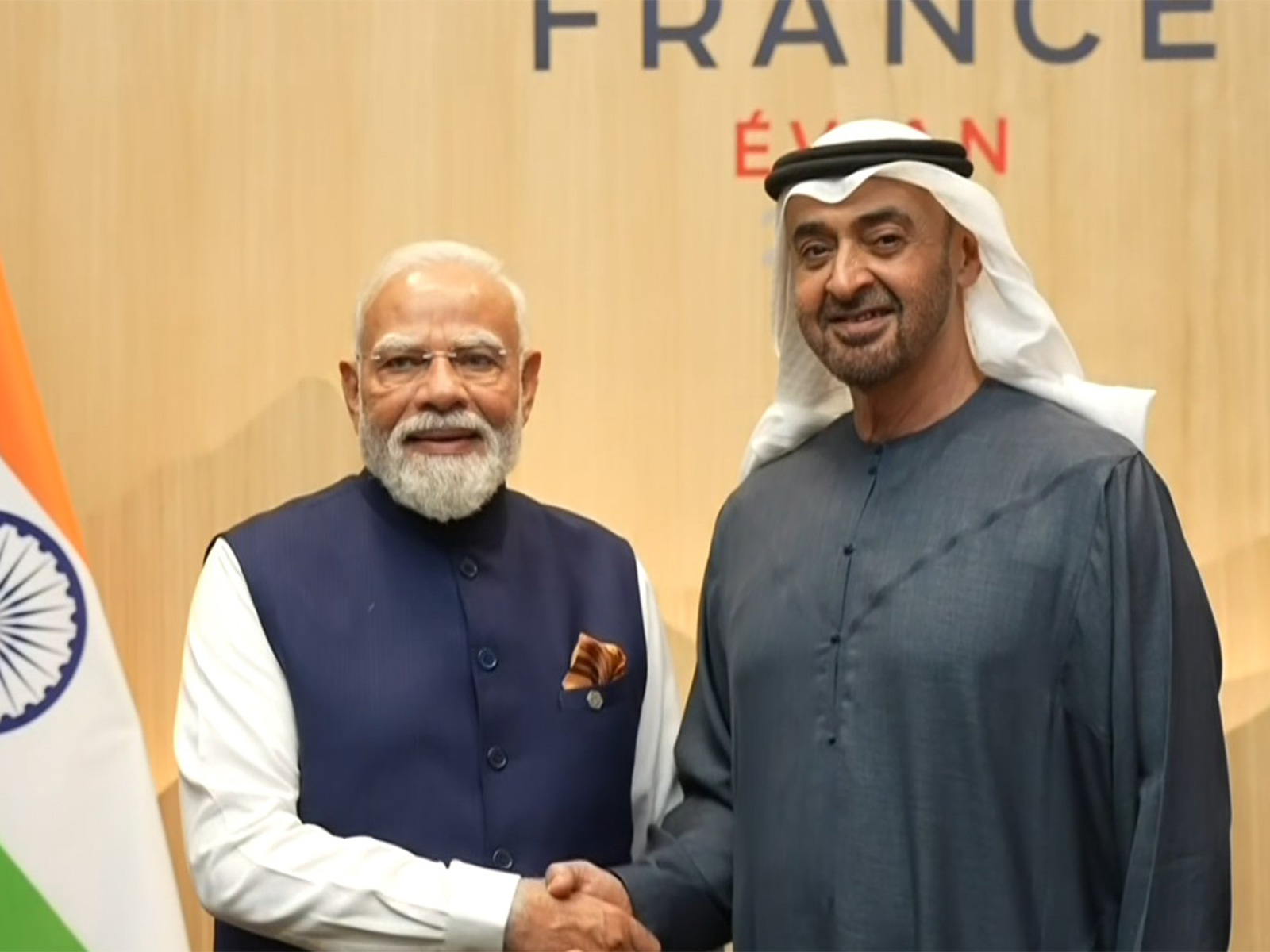 Prime Minister Narendra Modi and UAE President Mohamed bin Zayed Al Nahyan (Photo/ANI)