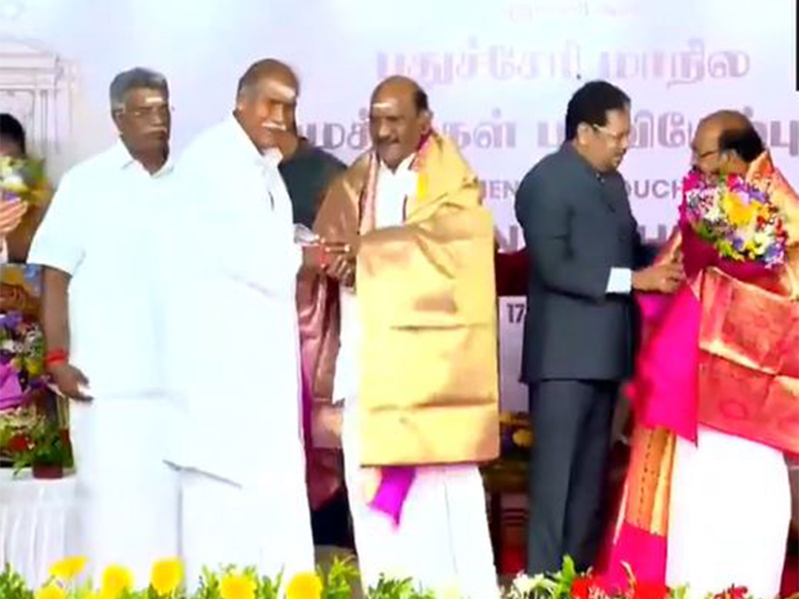 Visual from the swearing-in ceremony in Puducherry (Photo/ANI)