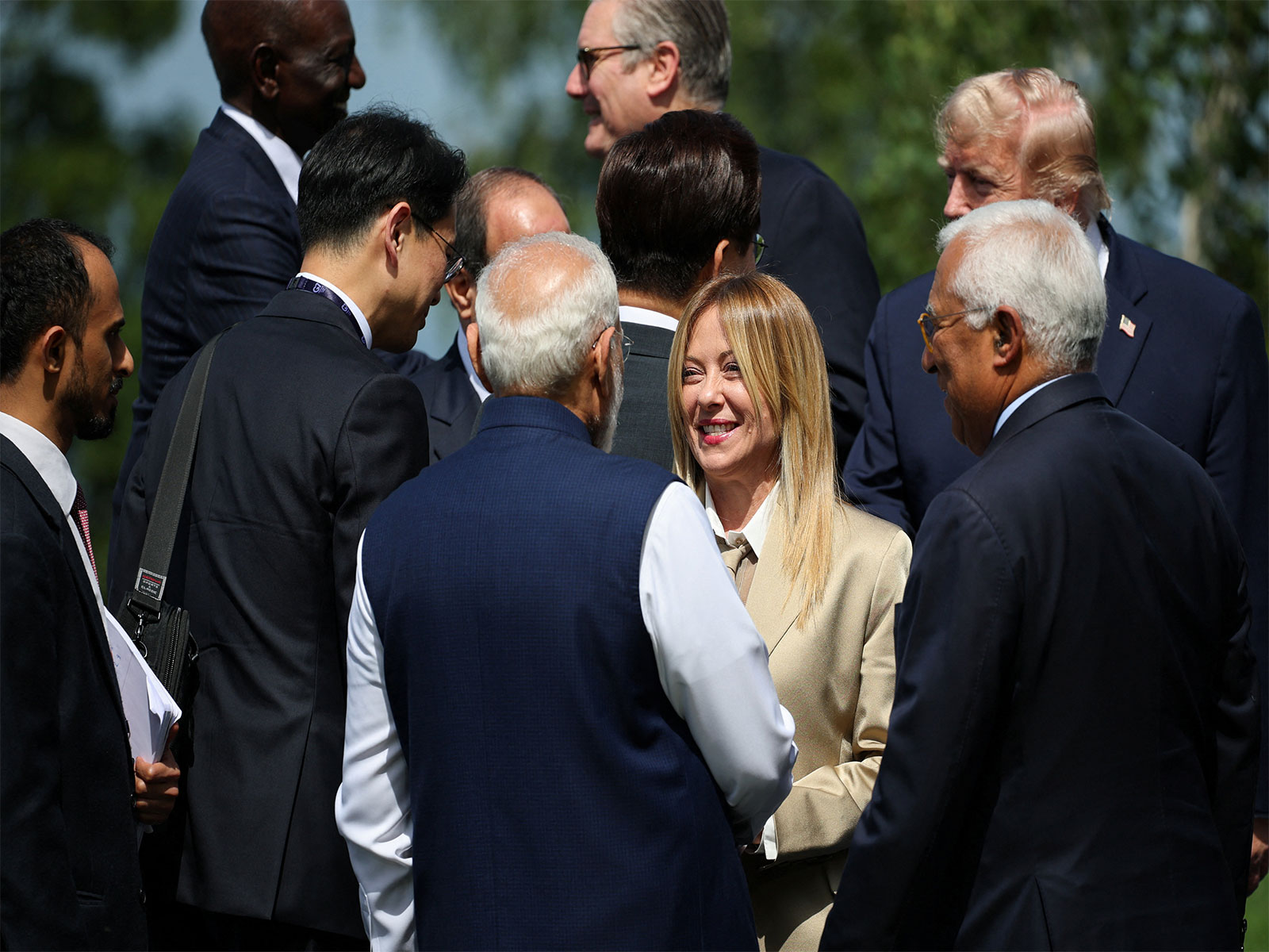 Italian Prime Minister Giorgia Meloni greets Prime Minister Narendra Modi (Photo/Reuters) Italian Prime Minister Giorgia Meloni greets Prime Minister Narendra Modi (Photo/Reuters)