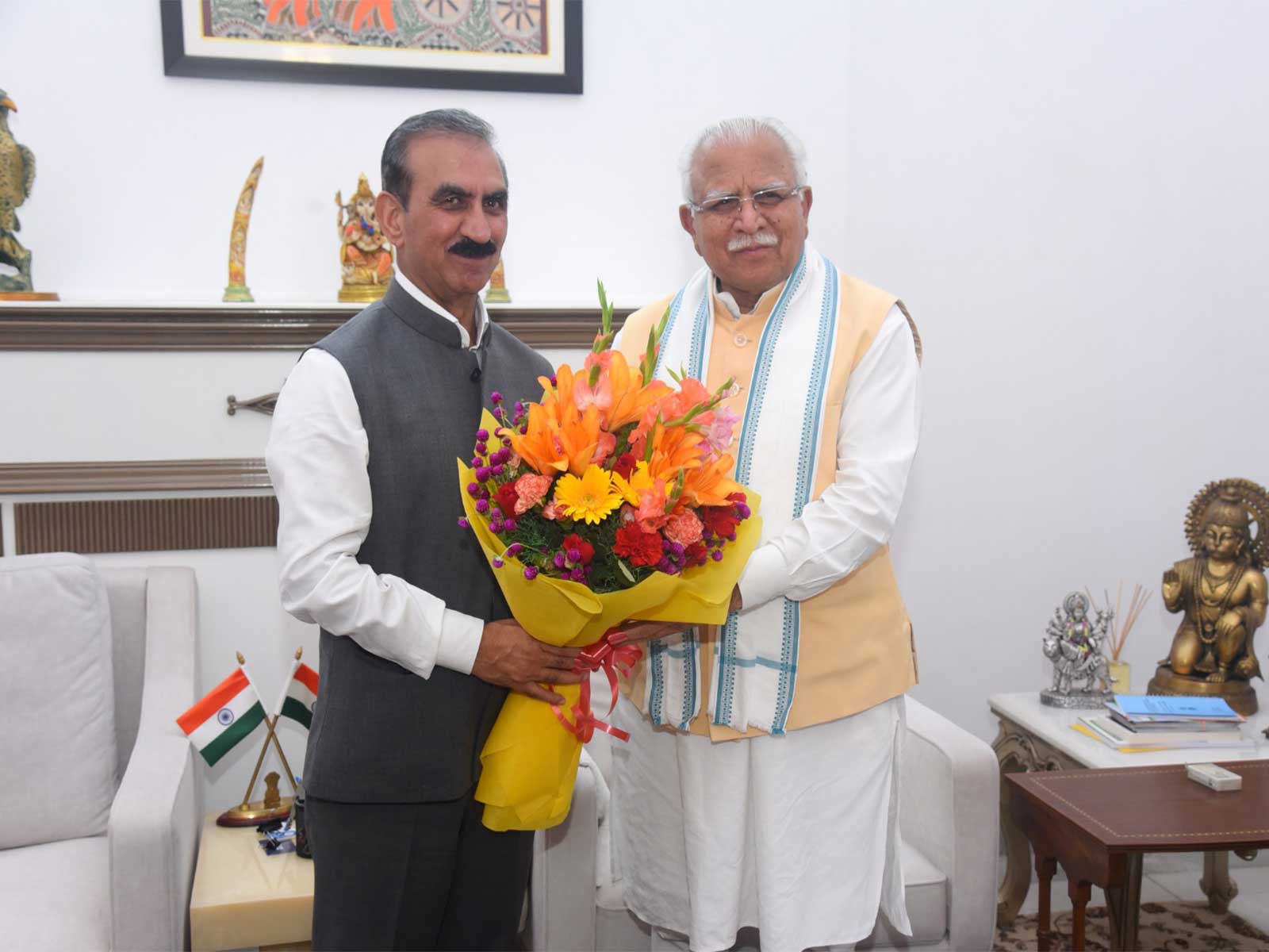 Himachalย Chief Minister Thakur Sukhvinder Singh Sukhu called on ย Manohar Lal Khattar, Union Minister for Power, Housing and Urban Affairs at New Delhi (Photo/Himachal CMO) Himachalย Chief Minister Thakur Sukhvinder Singh Sukhu called on ย Manohar Lal Khattar, Union Minister for Power, Housing and Urban Affairs at New Delhi (Photo/Himachal CMO)