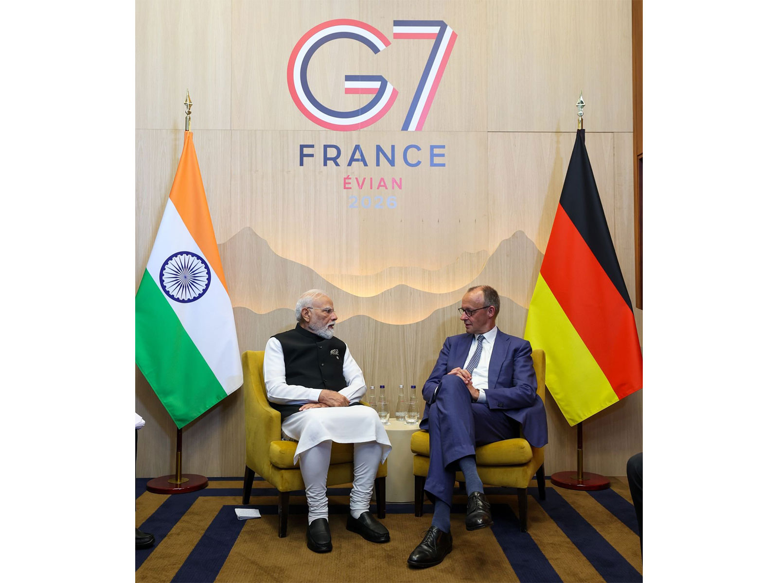 Prime Minister Narendra Modi meets German Chancellor Friedrich Merz on the sidelines of the 52nd G7 Summit in Évian-les-Bains, France. (Photo: X/@narendramodi) Prime Minister Narendra Modi meets German Chancellor Friedrich Merz on the sidelines of the 52nd G7 Summit in Évian-les-Bains, France. (Photo: X/@narendramodi)