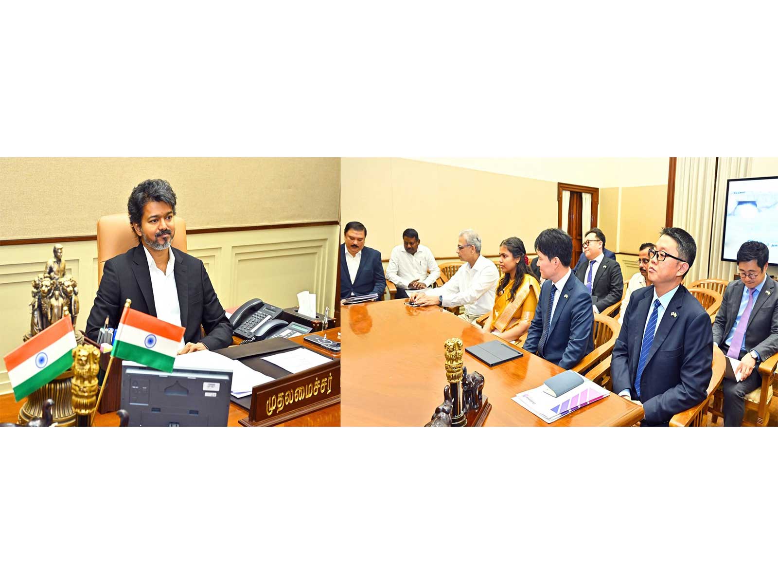 Hyundai delegation calls on TN CM Vijay (Photo/X@CMOTamilnadu) Hyundai delegation calls on TN CM Vijay (Photo/X@CMOTamilnadu)