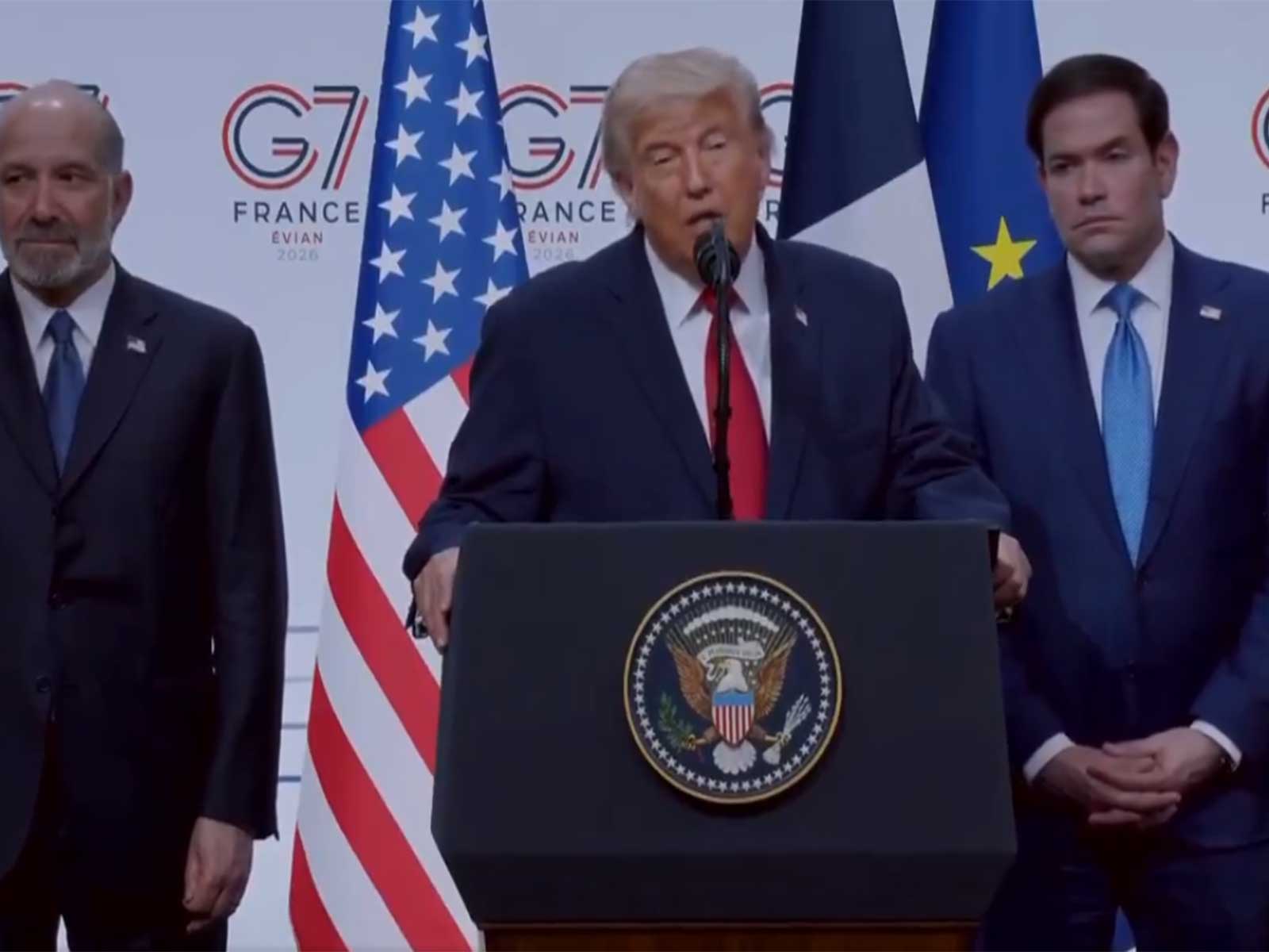 US President Donald Trump addressing a press conference at the G7 Summit in France (Photo/X/@WhiteHouse) US President Donald Trump addressing a press conference at the G7 Summit in France (Photo/X/@WhiteHouse)