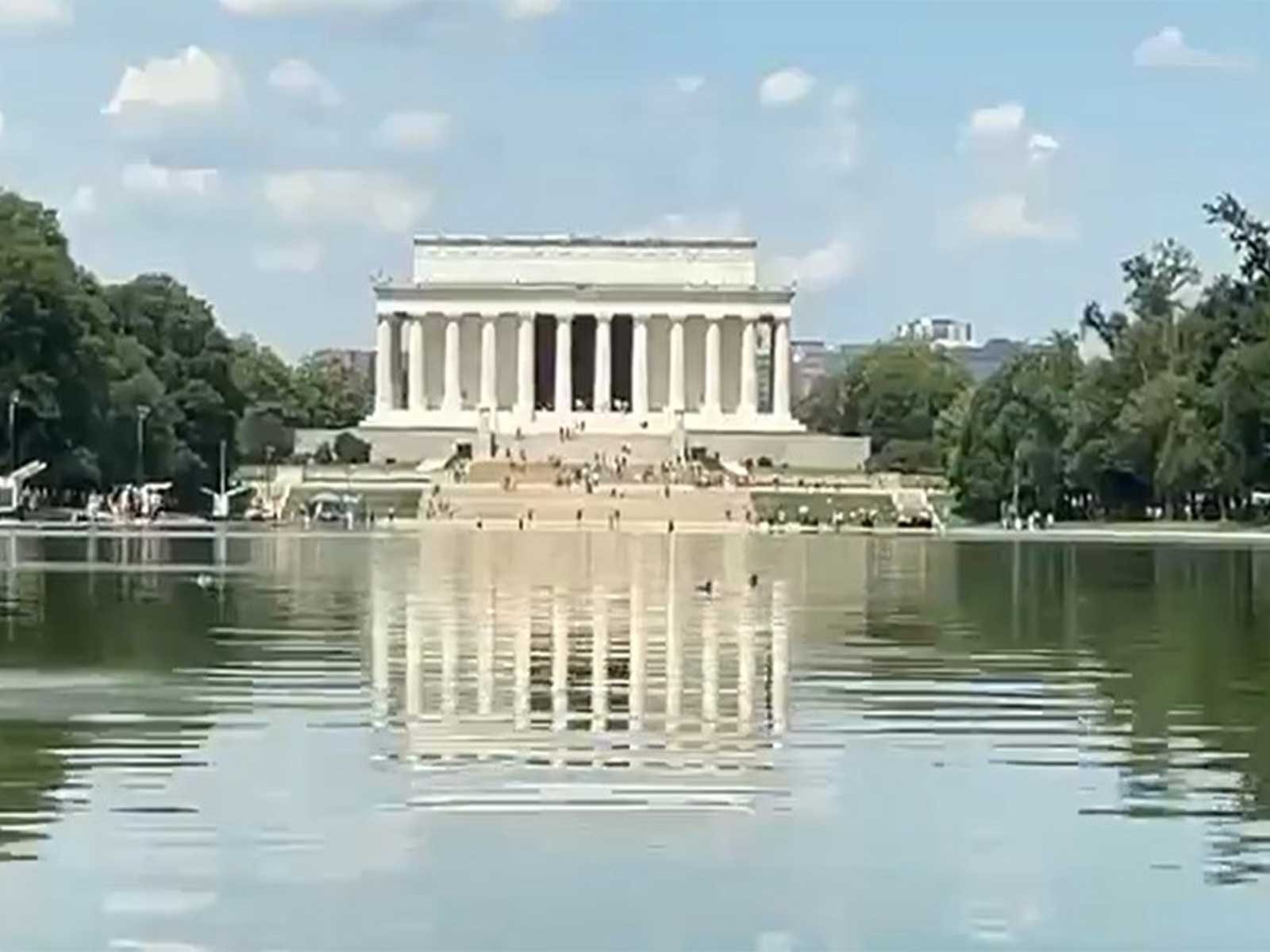 Lincoln memorial Reflecting pool swamped by green algae (Photo/ANI)