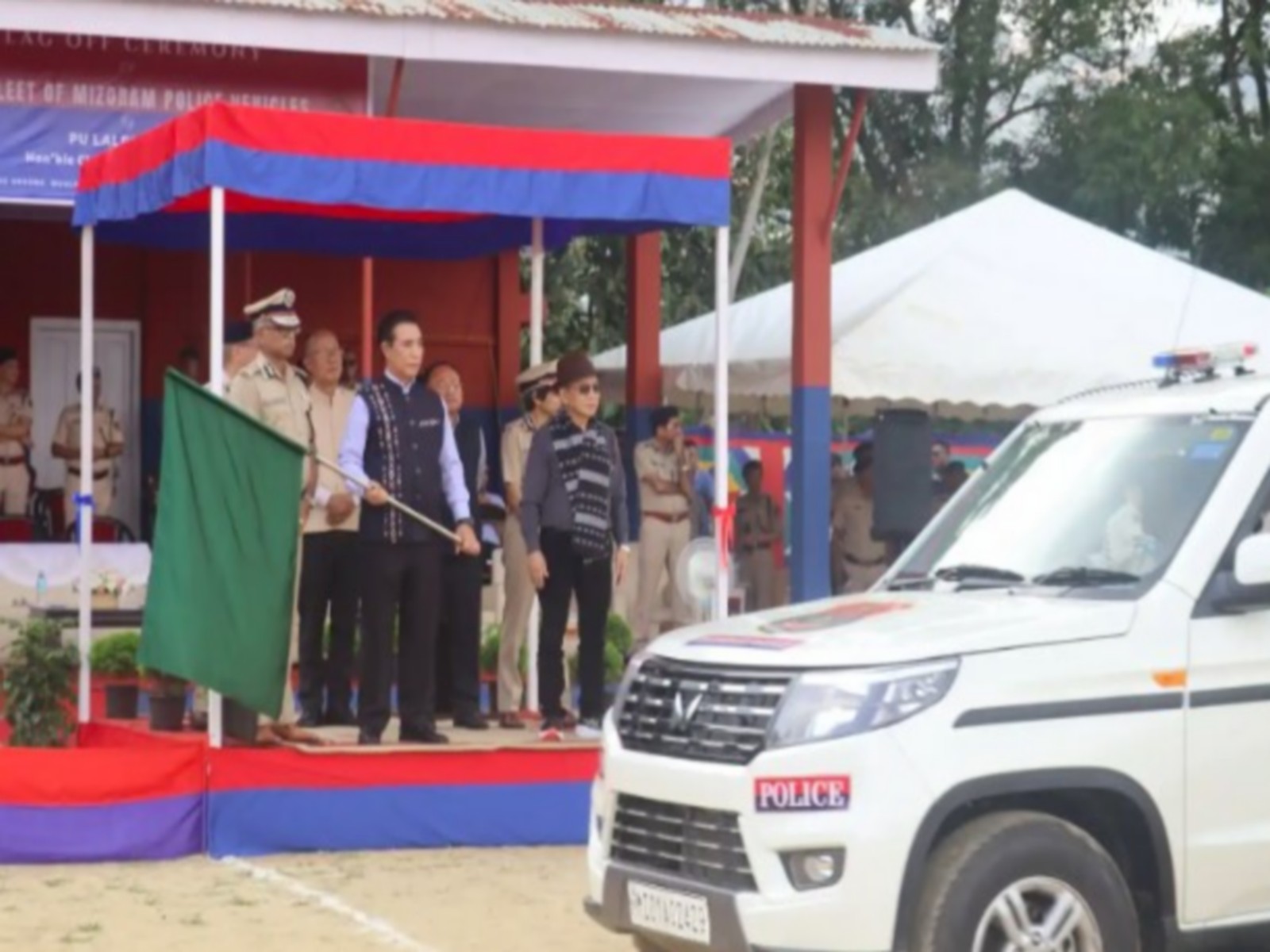 Mizoram CM flags off 219 police vehicles under ASUMP scheme (Photo/MizoramPolice)