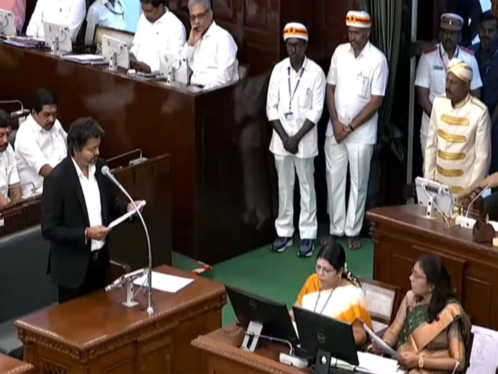 Tamil Nadu Chief Minister C. Joseph Vijay moves resolution in Assembly (Photo/ANI)