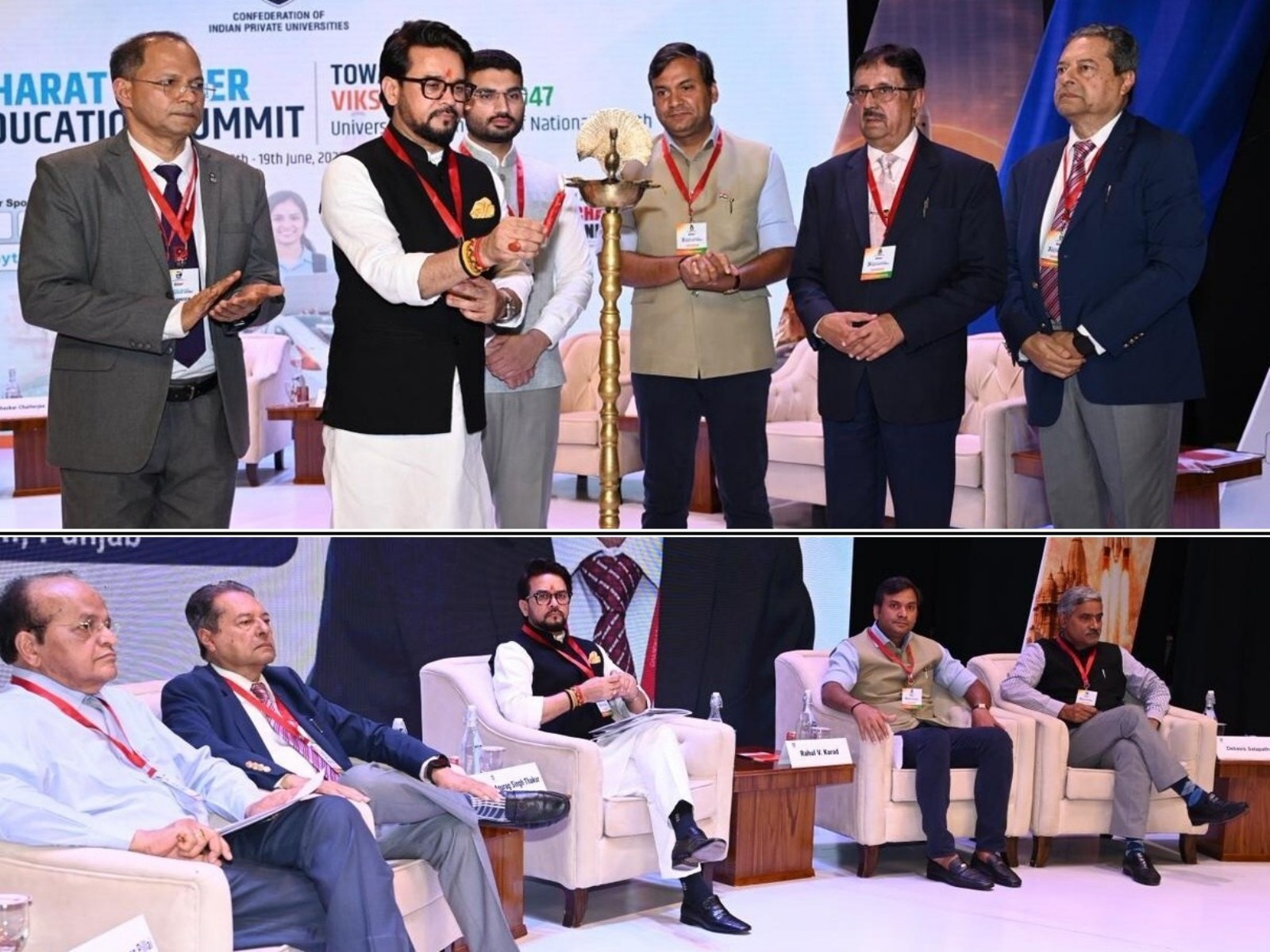 Chandigarh University senior management along with MP Anurag Thakur during the inauguration of 3rd Bharat Higher Education Summit