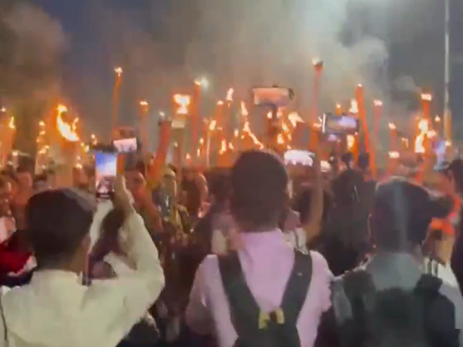 Visual from the torchlight protest (Photo/ANI)
