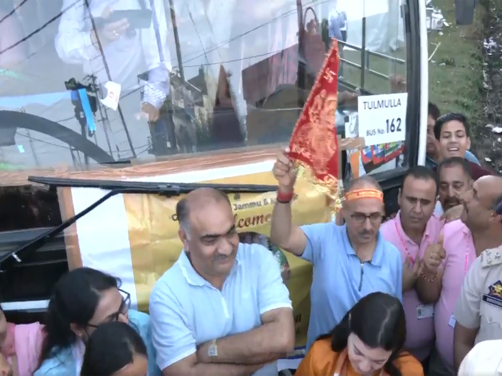 Pilgrims departing for Mata Kheer Bhawani Mela (Photo/ANI) Pilgrims departing for Mata Kheer Bhawani Mela (Photo/ANI)