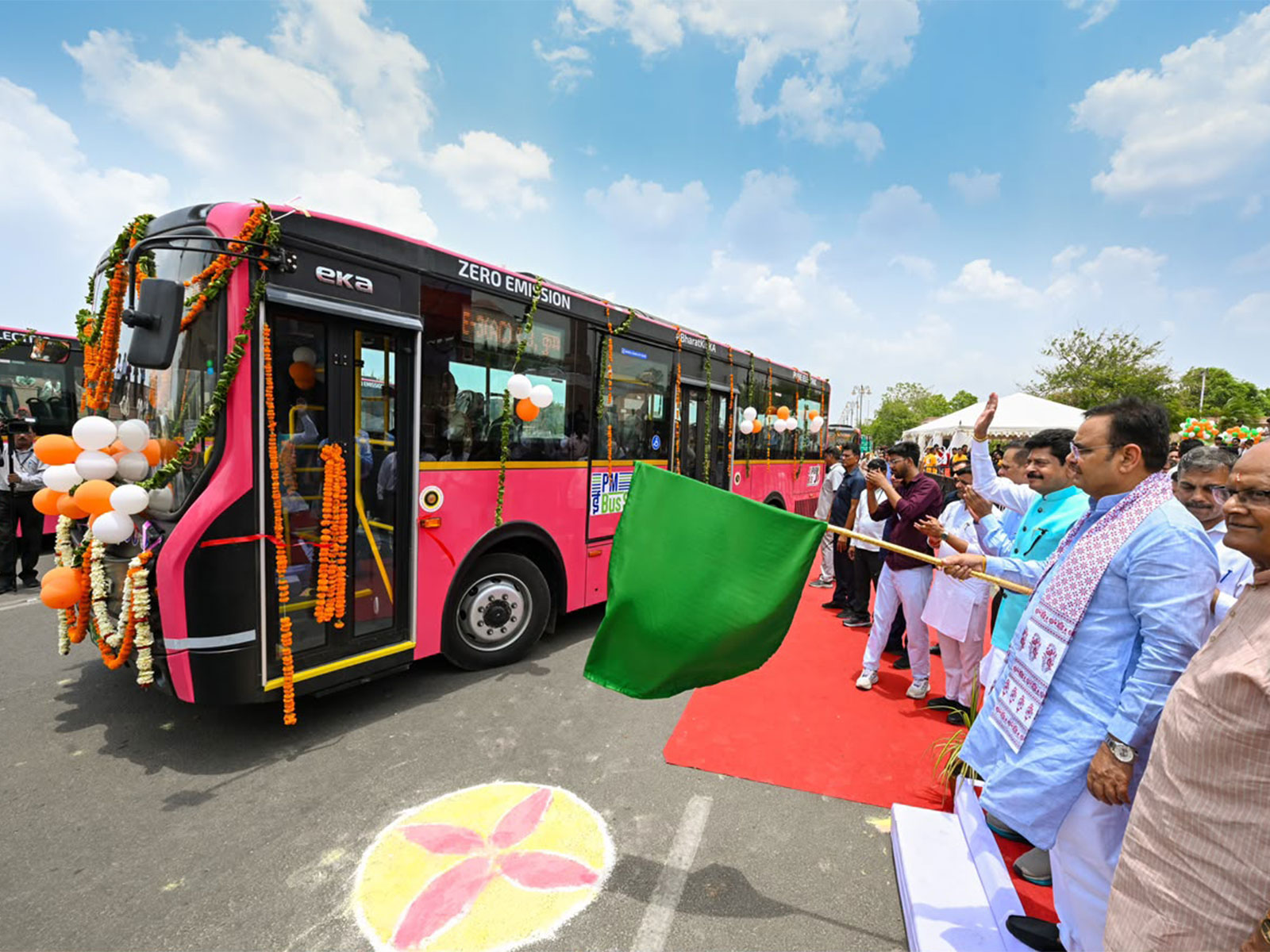Rajasthan CM launches PM-eBus Sewa (Photo/ANI)